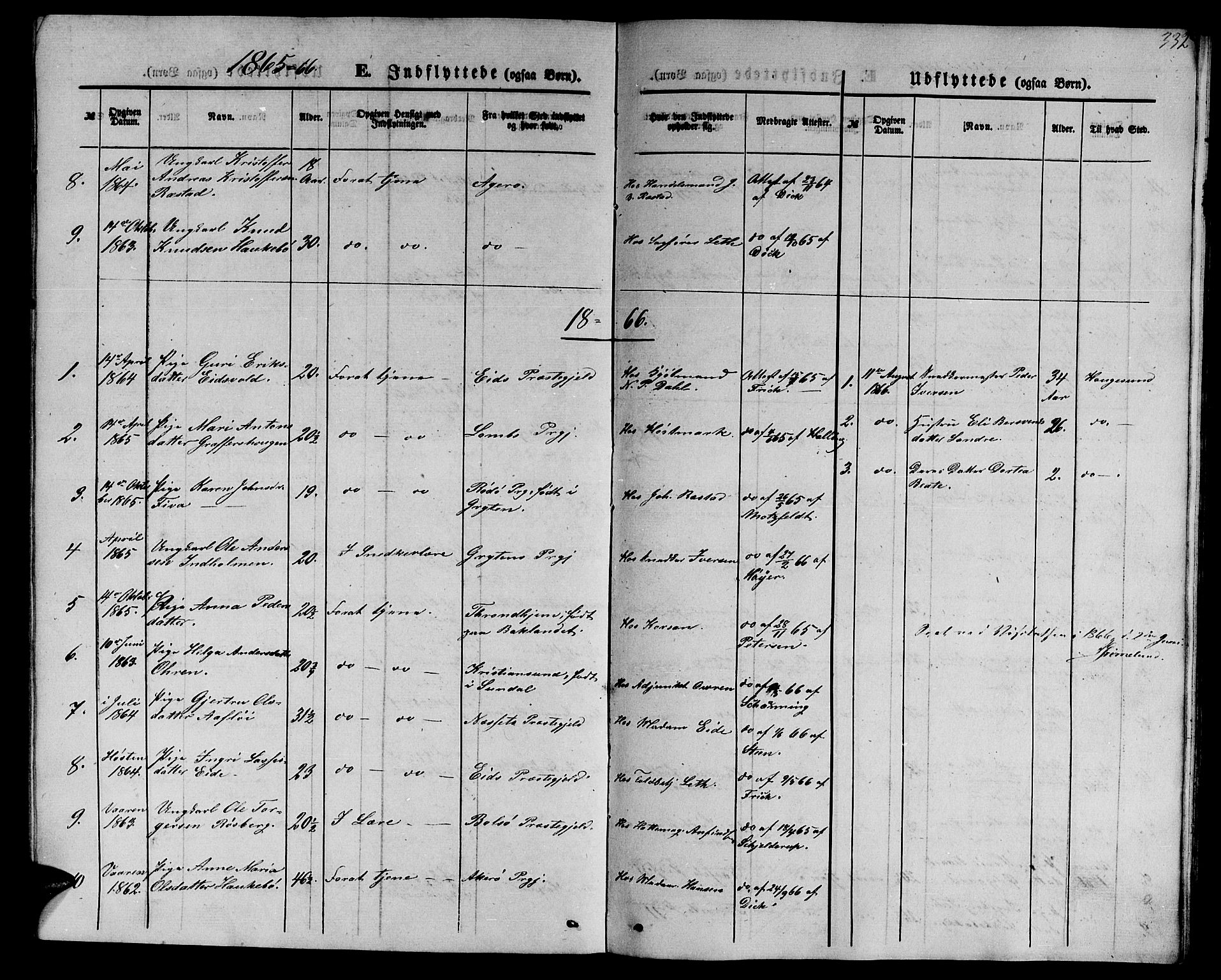 Ministerialprotokoller, klokkerbøker og fødselsregistre - Møre og Romsdal, SAT/A-1454/558/L0701: Klokkerbok nr. 558C02, 1862-1879, s. 332