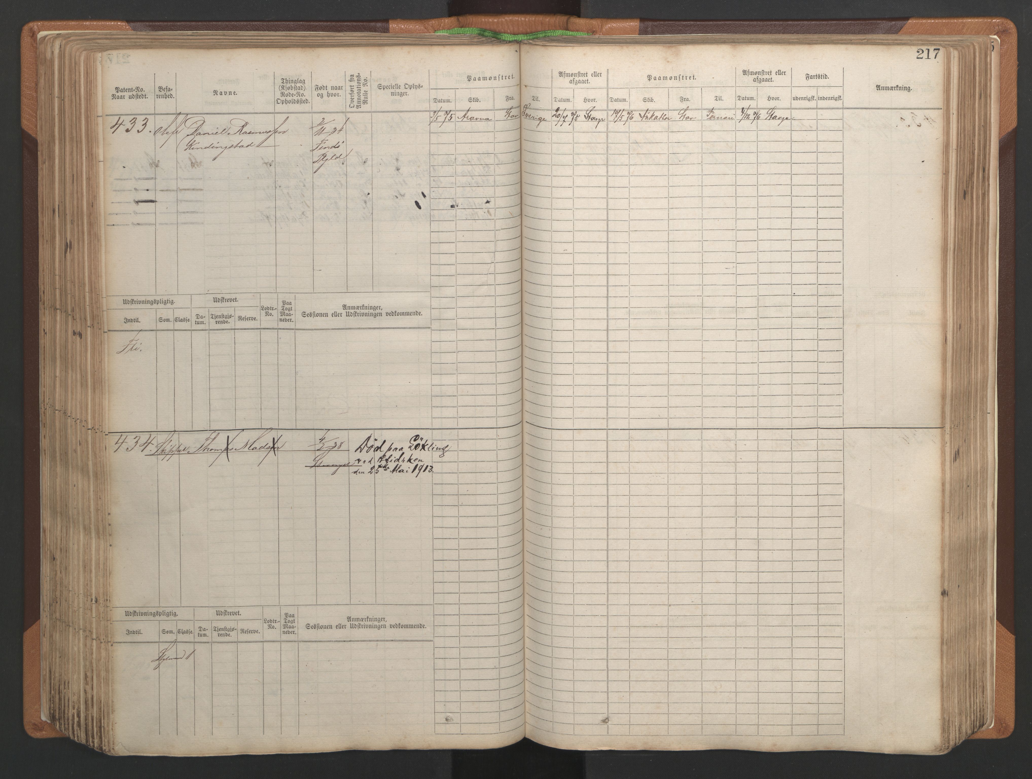 Stavanger sjømannskontor, AV/SAST-A-102006/F/Fb/Fbb/L0004: Sjøfartshovedrulle, patentnr. 1-792 (del 1), 1869-1880, s. 221