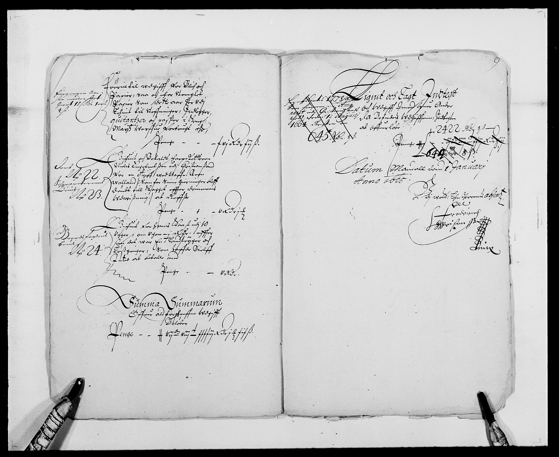 Rentekammeret inntil 1814, Reviderte regnskaper, Fogderegnskap, RA/EA-4092/R42/L2537: Mandal fogderi, 1664-1666, s. 9