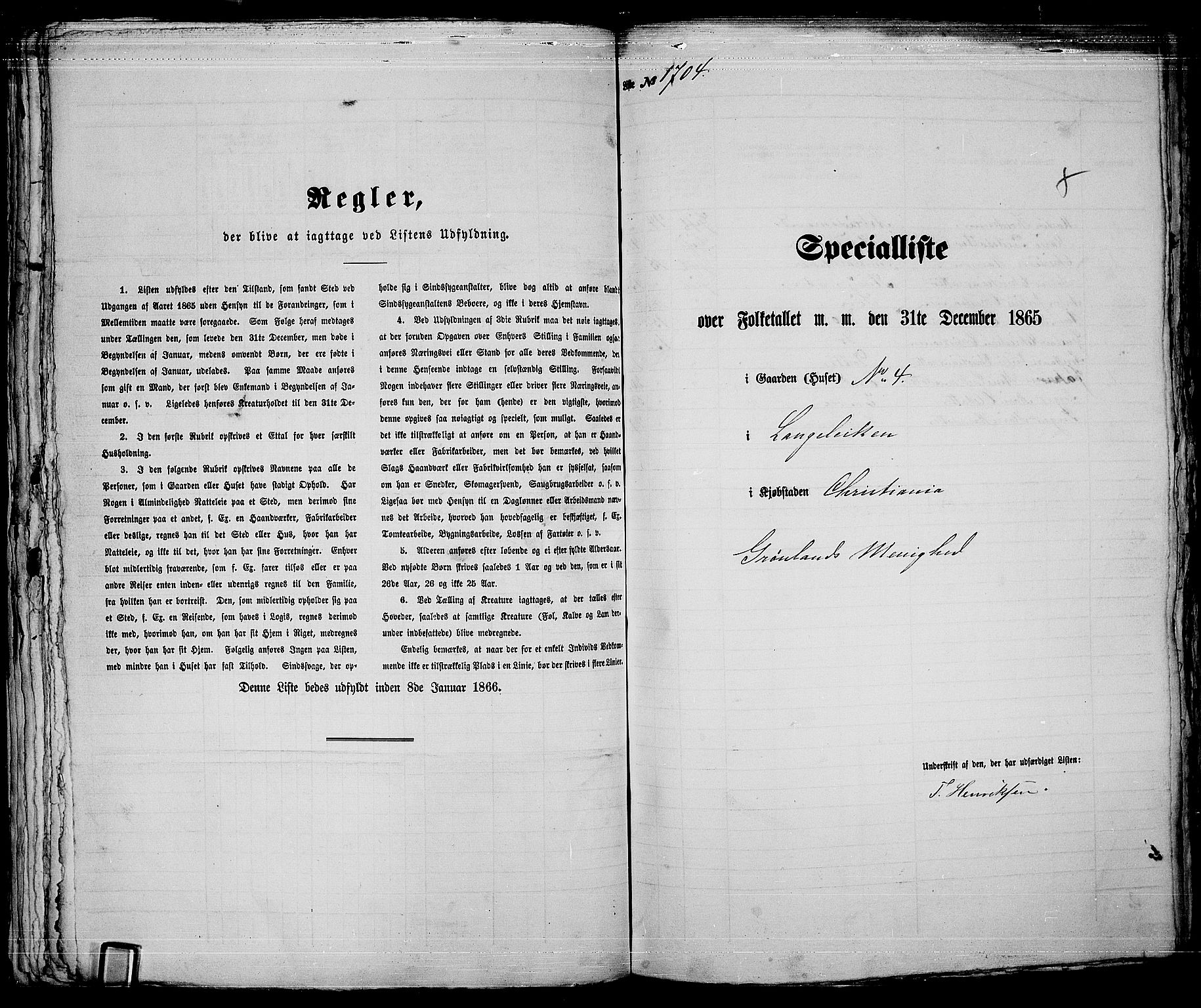 RA, Folketelling 1865 for 0301 Kristiania kjøpstad, 1865, s. 3848