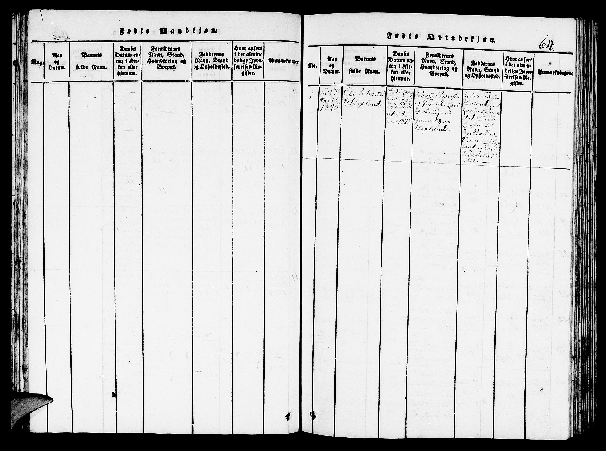 Hosanger sokneprestembete, AV/SAB-A-75801/H/Hab: Klokkerbok nr. A 1 /2, 1816-1825, s. 64