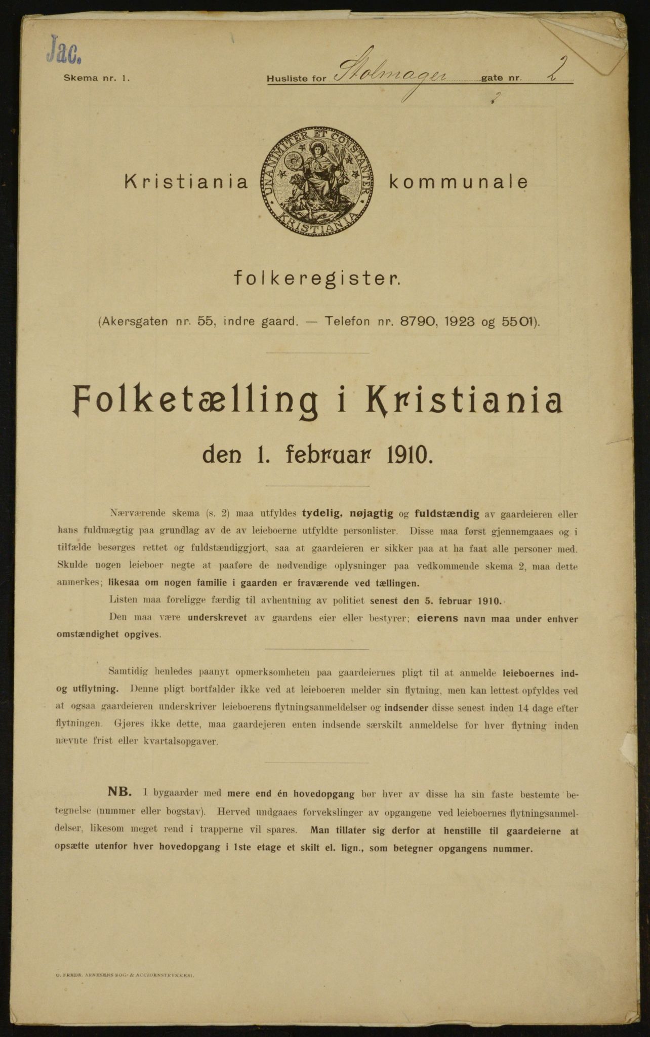 OBA, Kommunal folketelling 1.2.1910 for Kristiania, 1910, s. 97471