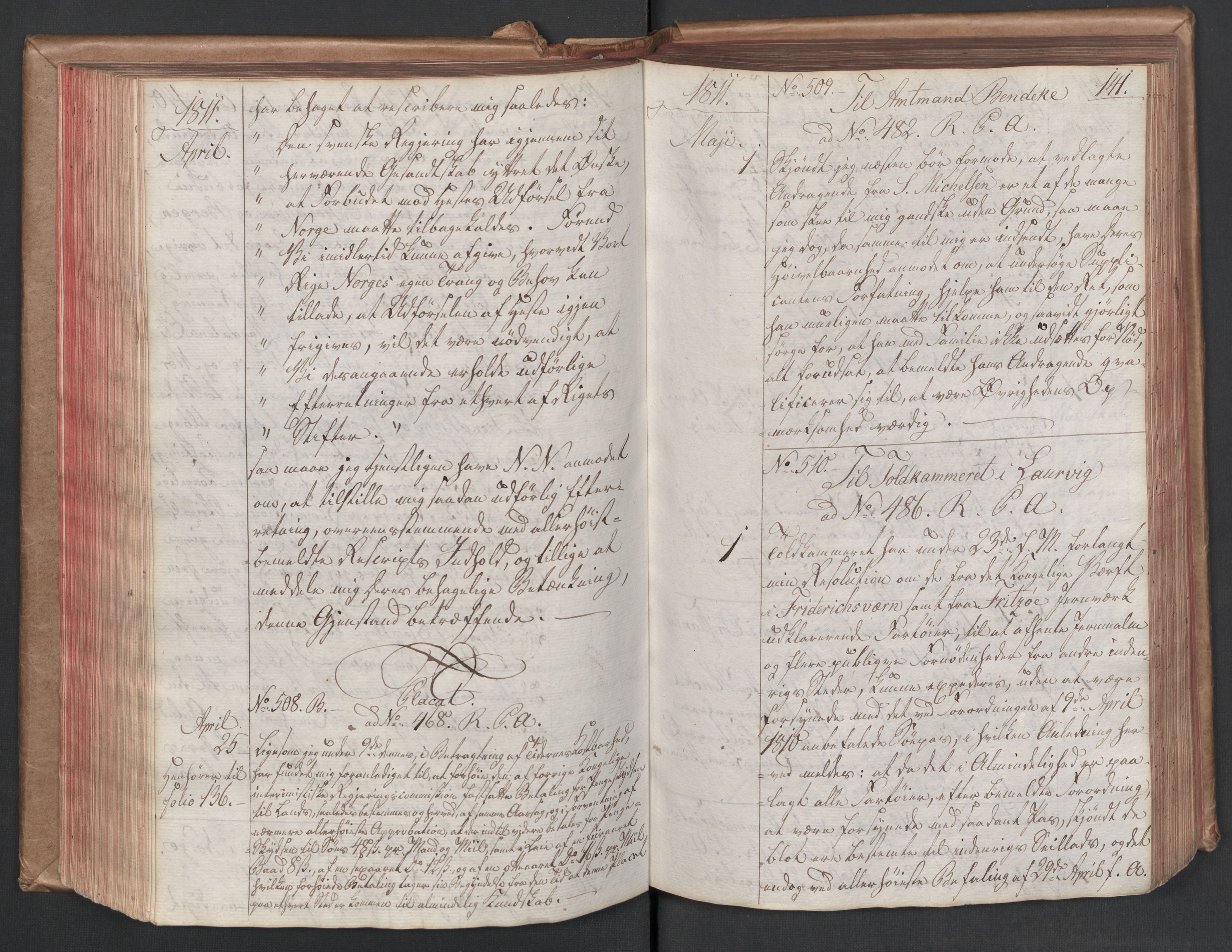 Stattholderembetet 1810-1814, 1. kontor (Kontor A), AV/RA-EA-2872/Bc/L0001: Korrespondanseprotokoll, 1810-1812, s. 140b-141a