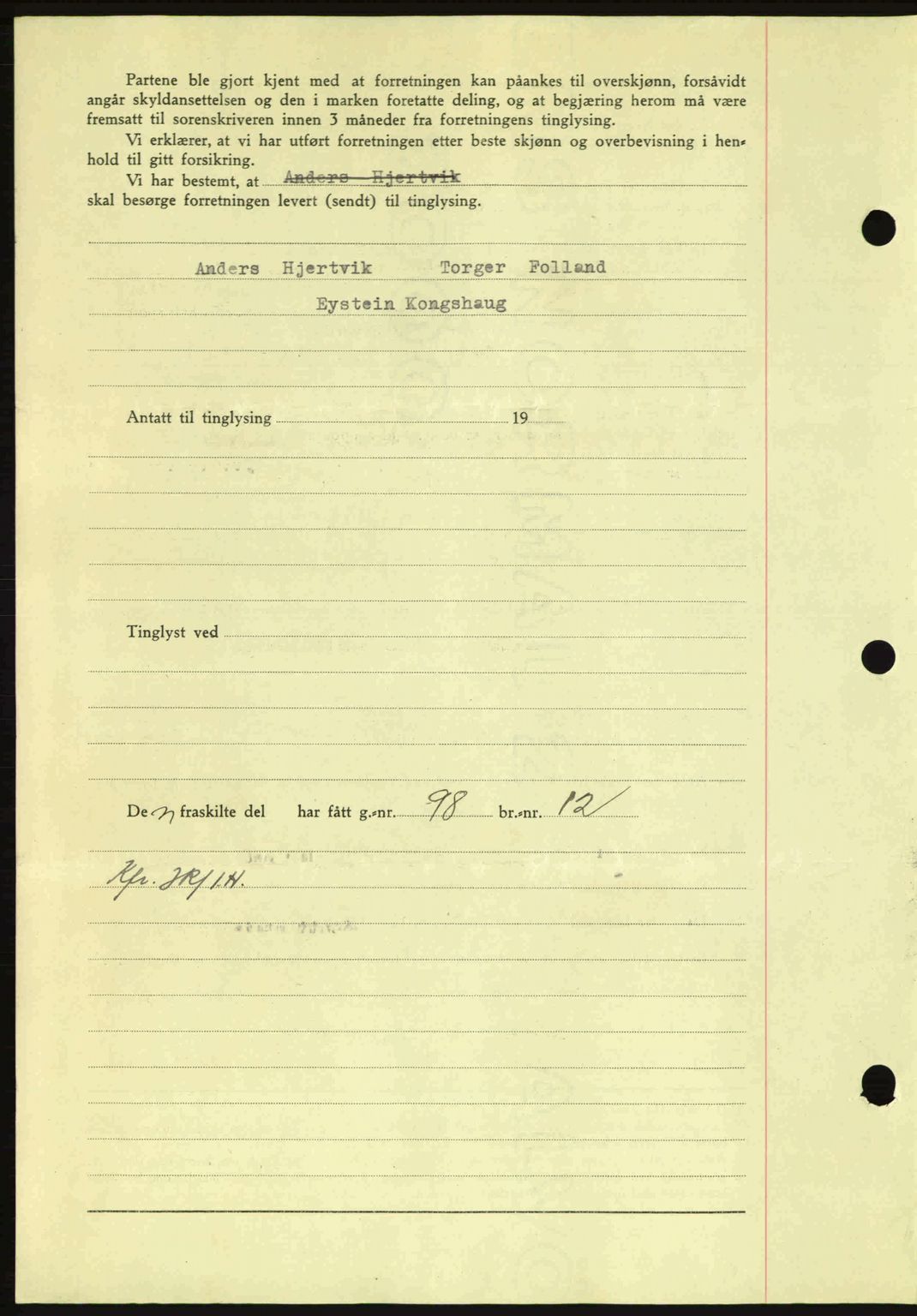 Nordmøre sorenskriveri, AV/SAT-A-4132/1/2/2Ca: Pantebok nr. A96, 1943-1944, Dagboknr: 2679/1943