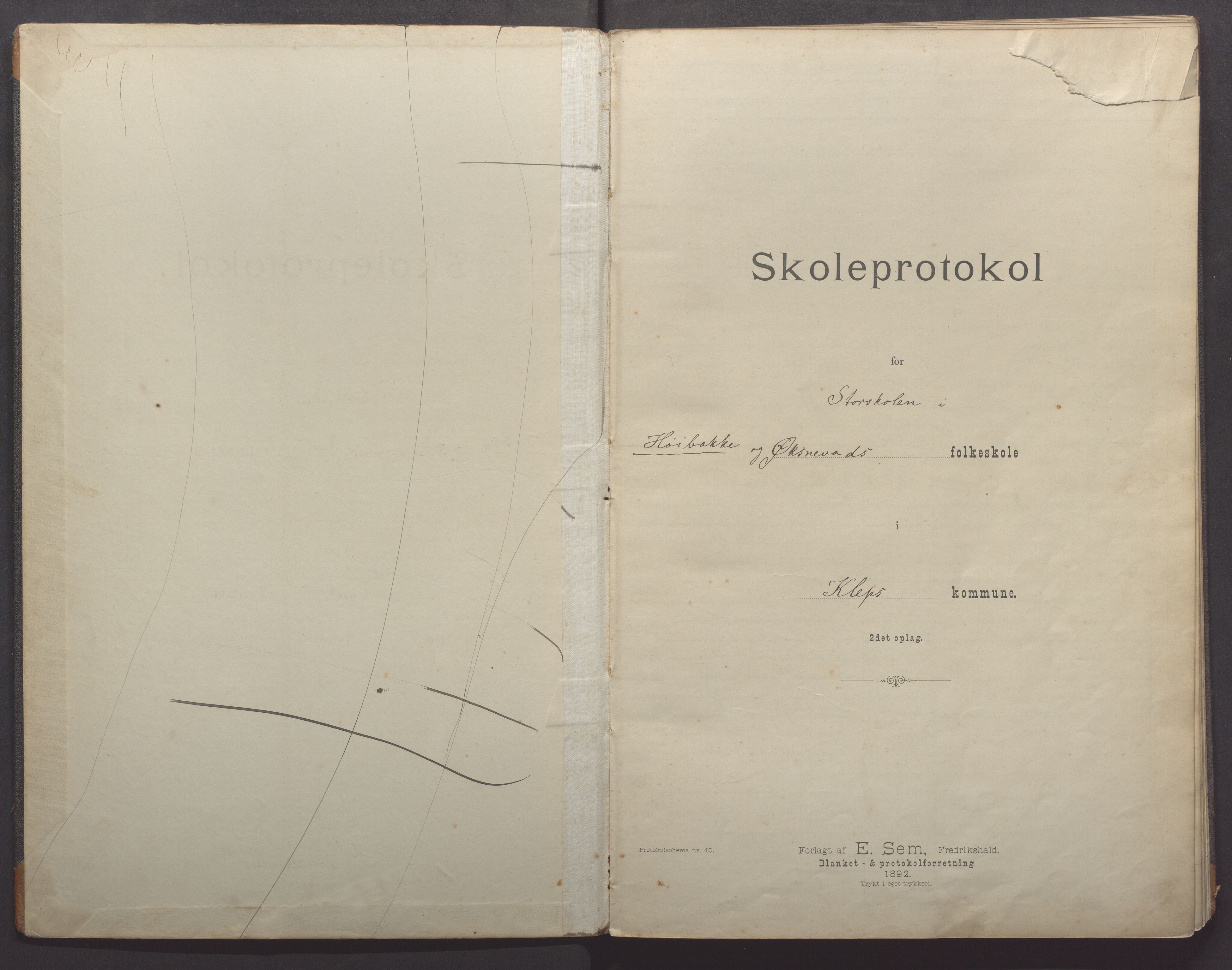 Klepp kommune - Haugebakke skule, IKAR/K-100292/H/L0002: Skoleprotokoll, 1892-1898