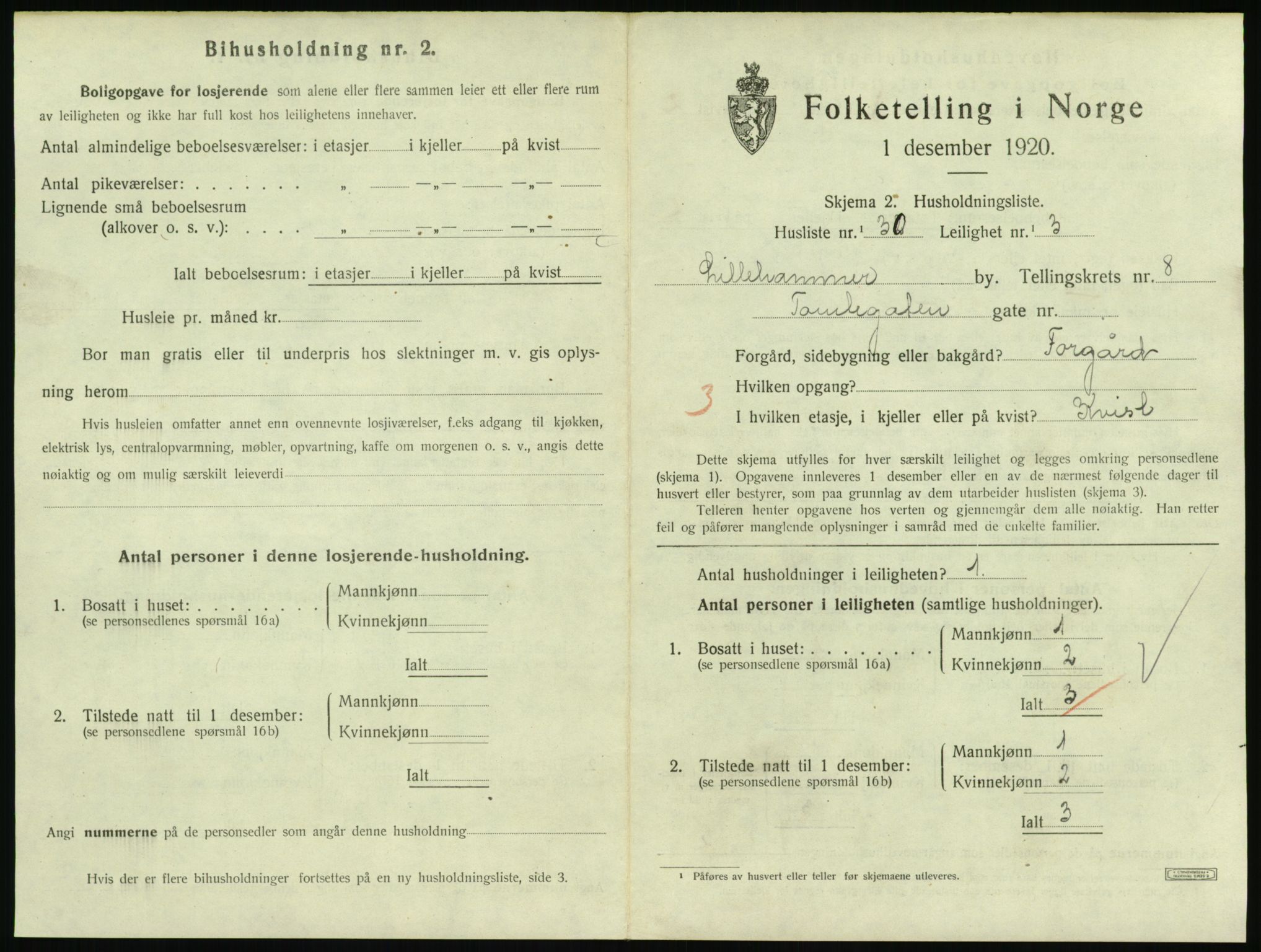 SAH, Folketelling 1920 for 0501 Lillehammer kjøpstad, 1920, s. 2946