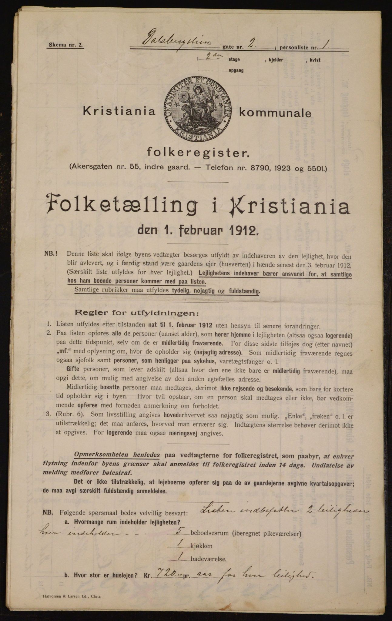 OBA, Kommunal folketelling 1.2.1912 for Kristiania, 1912, s. 13927