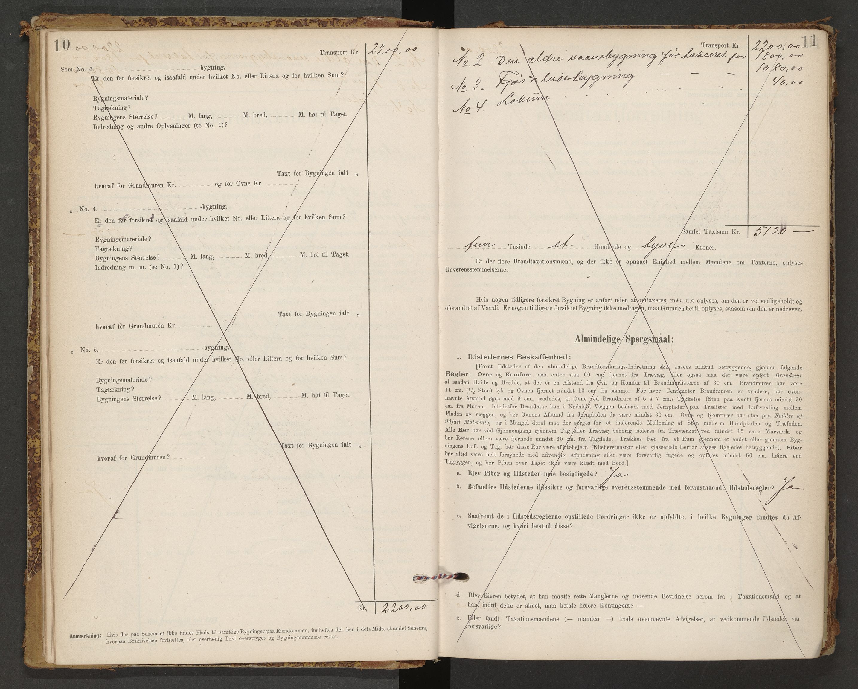 Norges Brannkasse Nesset, AV/SAT-A-5501/F/Fb/L0001: Branntakstprotokoll, 1894-1911, s. 10-11