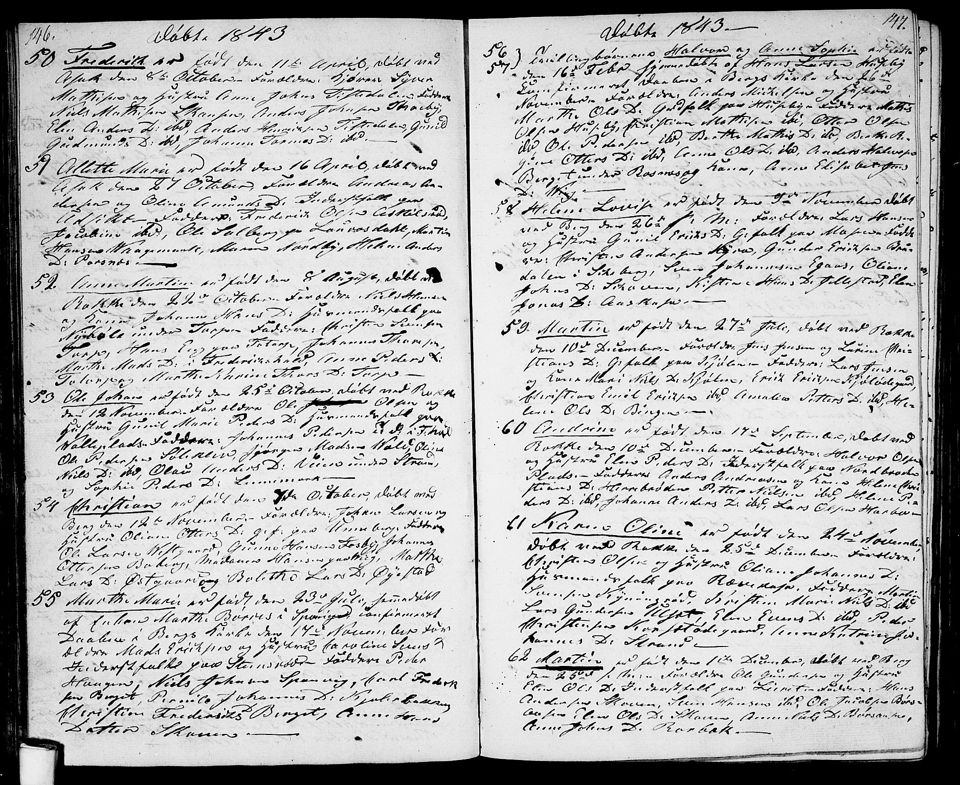 Berg prestekontor Kirkebøker, AV/SAO-A-10902/G/Ga/L0002: Klokkerbok nr. I 2, 1832-1844, s. 146-147