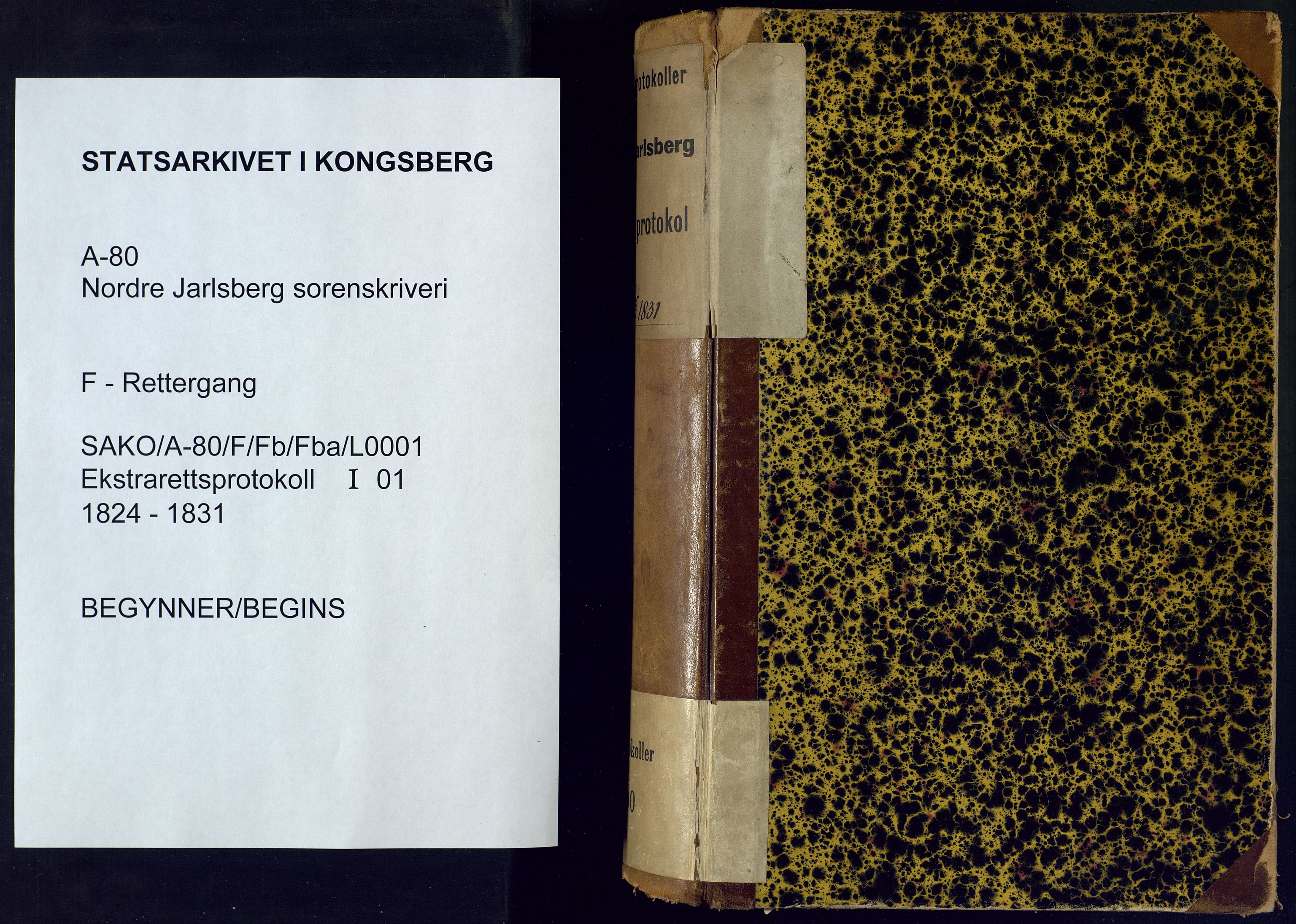 Nordre Jarlsberg sorenskriveri, SAKO/A-80/F/Fb/Fba/L0001: Ekstrarettsprotokoll, 1824-1831