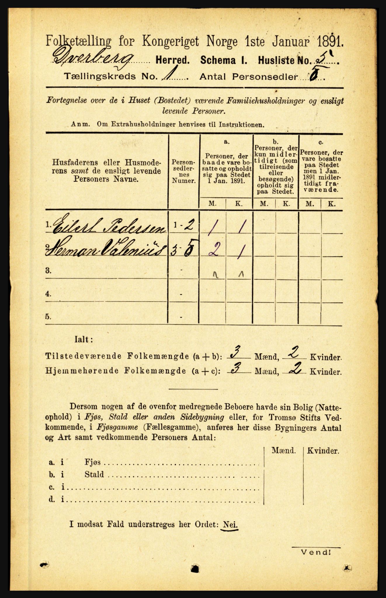 RA, Folketelling 1891 for 1872 Dverberg herred, 1891, s. 28