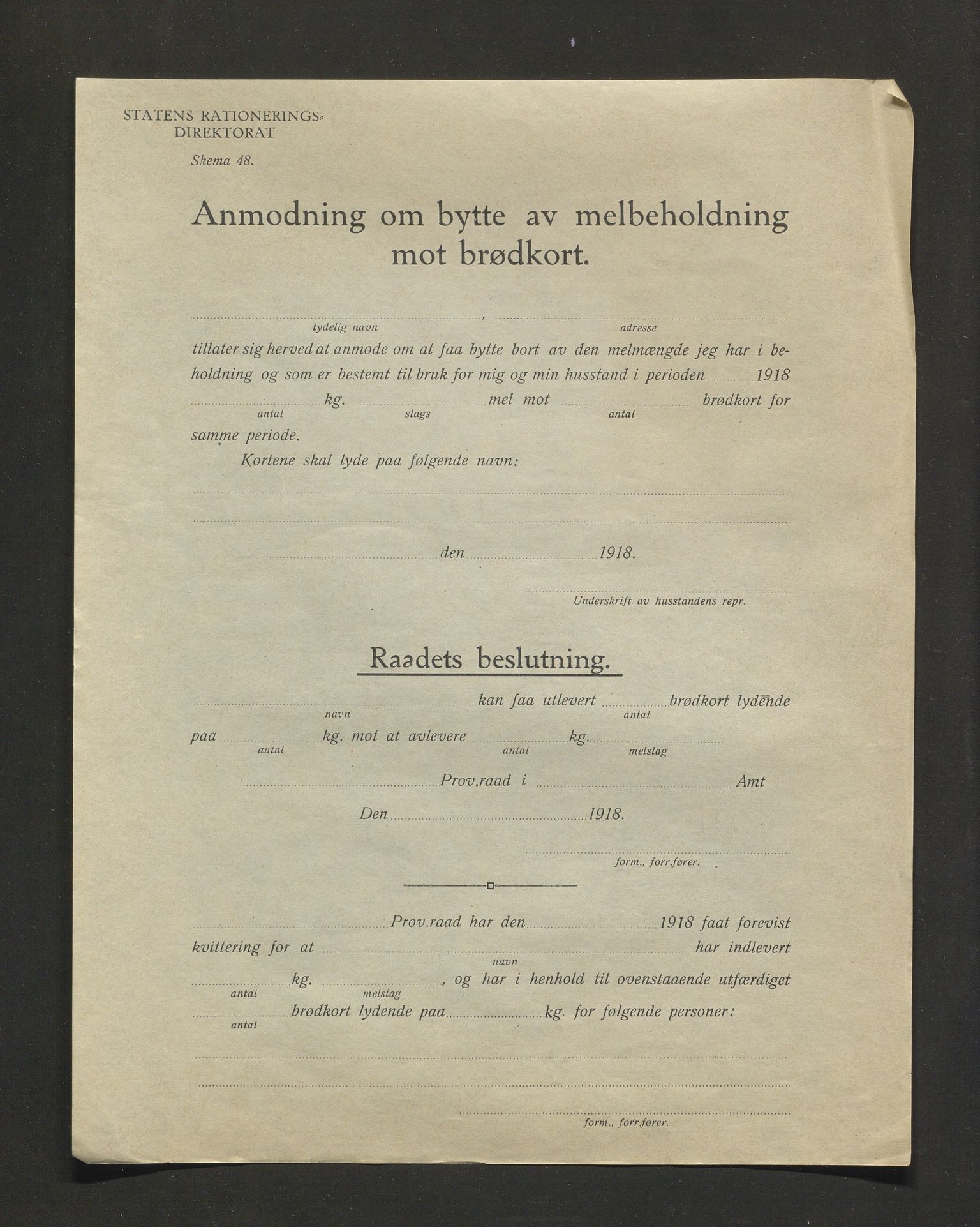 Varaldsøy kommune. Mundheim provianteringsråd, IKAH/1225-840/Y/Ya/L0001: Rundskriv og meldingar, 1918-1921