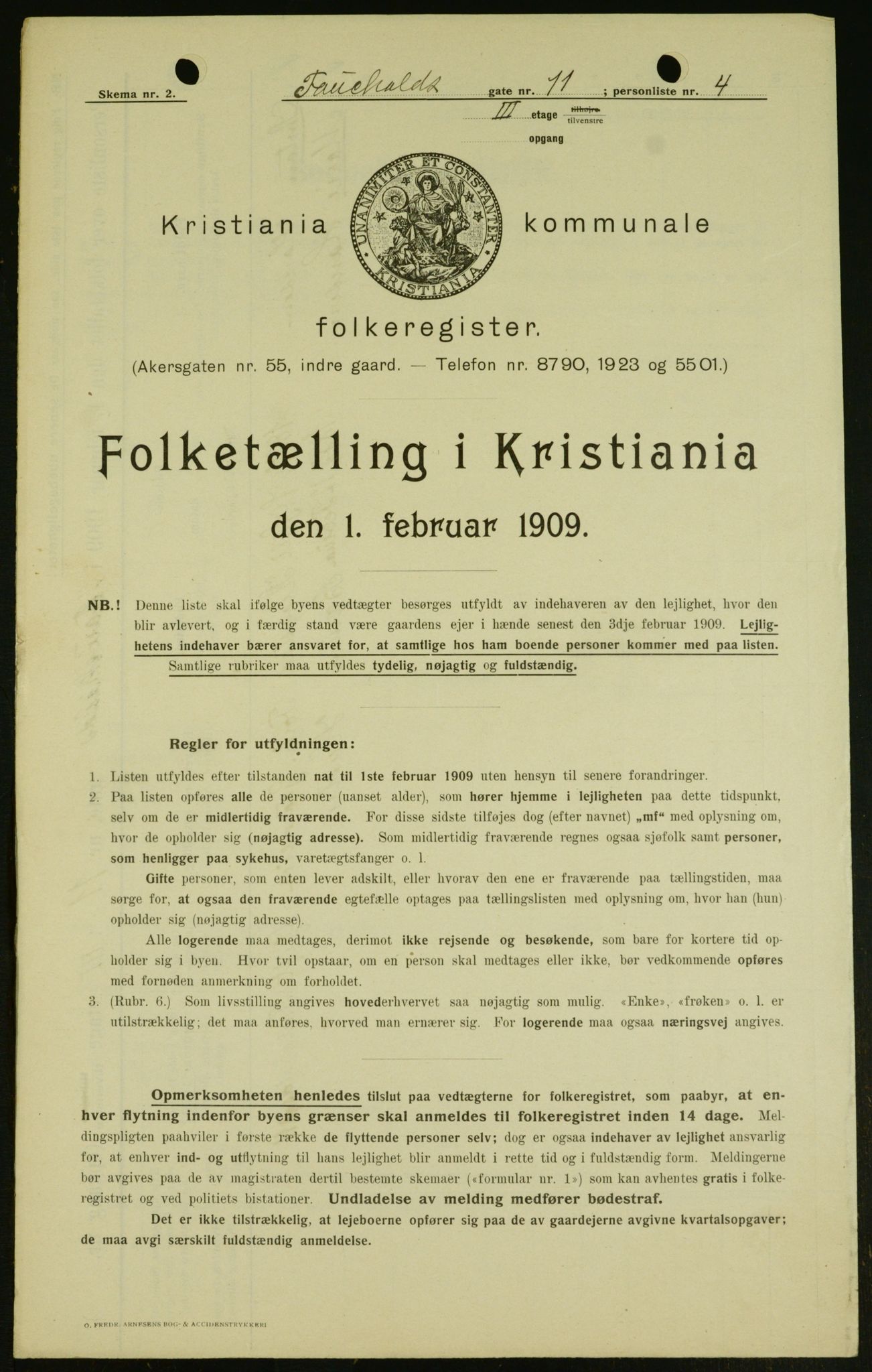 OBA, Kommunal folketelling 1.2.1909 for Kristiania kjøpstad, 1909, s. 21600