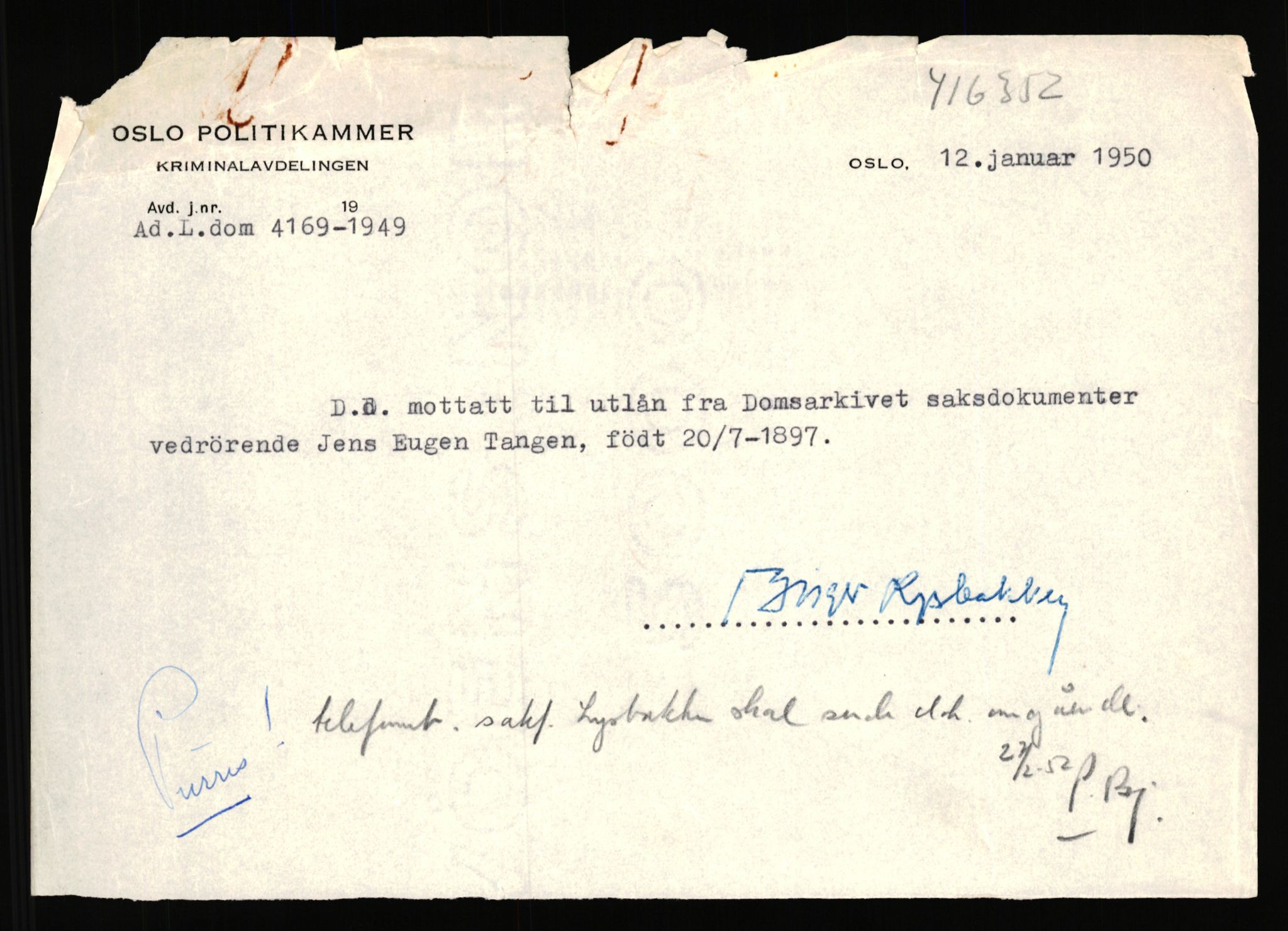 Landssvikarkivet, Oslo politikammer, AV/RA-S-3138-01/D/Da/L1026/0002: Dommer, dnr. 4168 - 4170 / Dnr. 4169, 1945-1948, s. 378