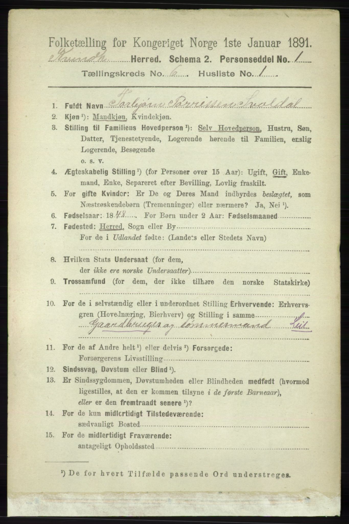 RA, Folketelling 1891 for 1224 Kvinnherad herred, 1891, s. 2121