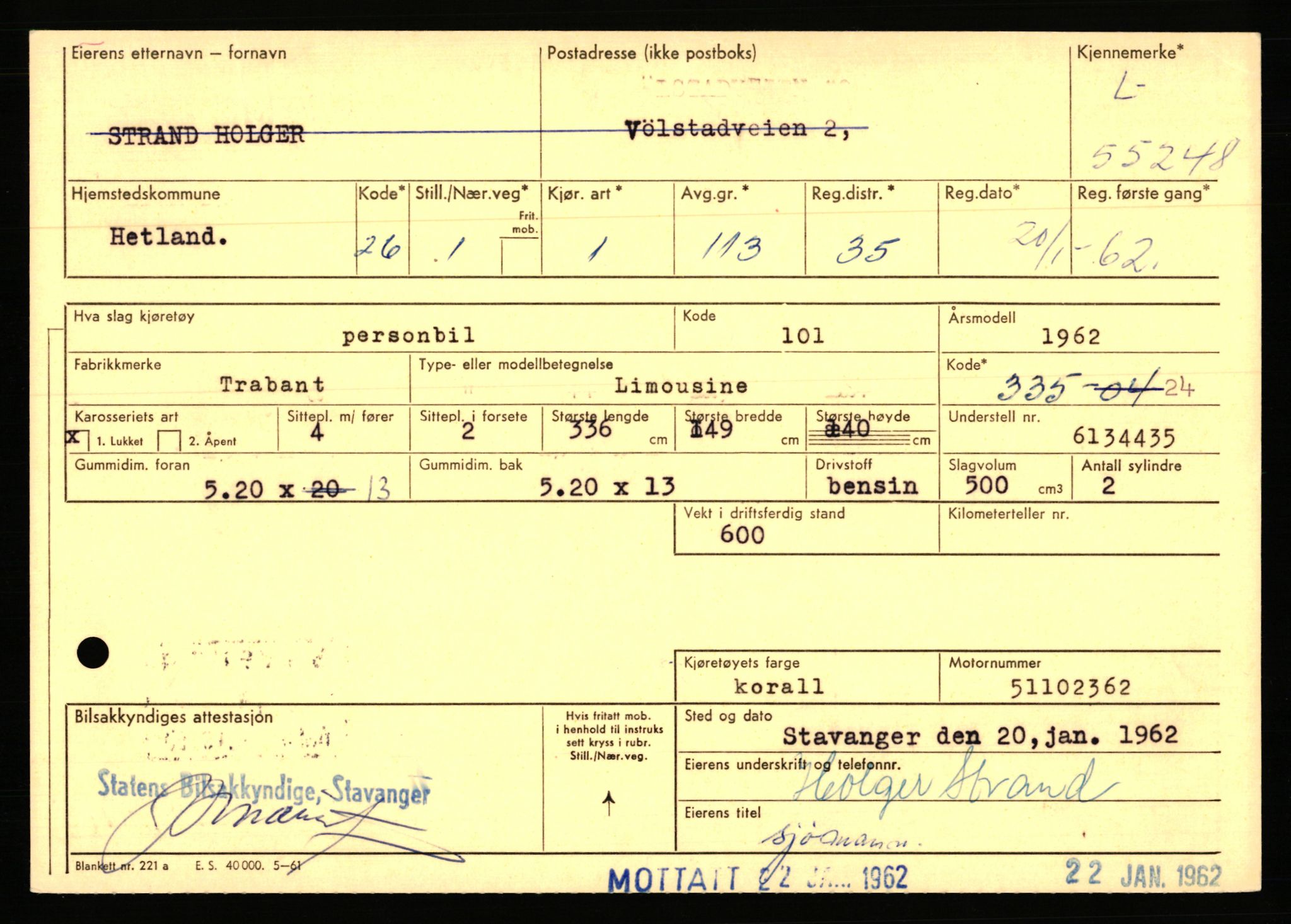 Stavanger trafikkstasjon, AV/SAST-A-101942/0/F/L0054: L-54200 - L-55699, 1930-1971, s. 2133