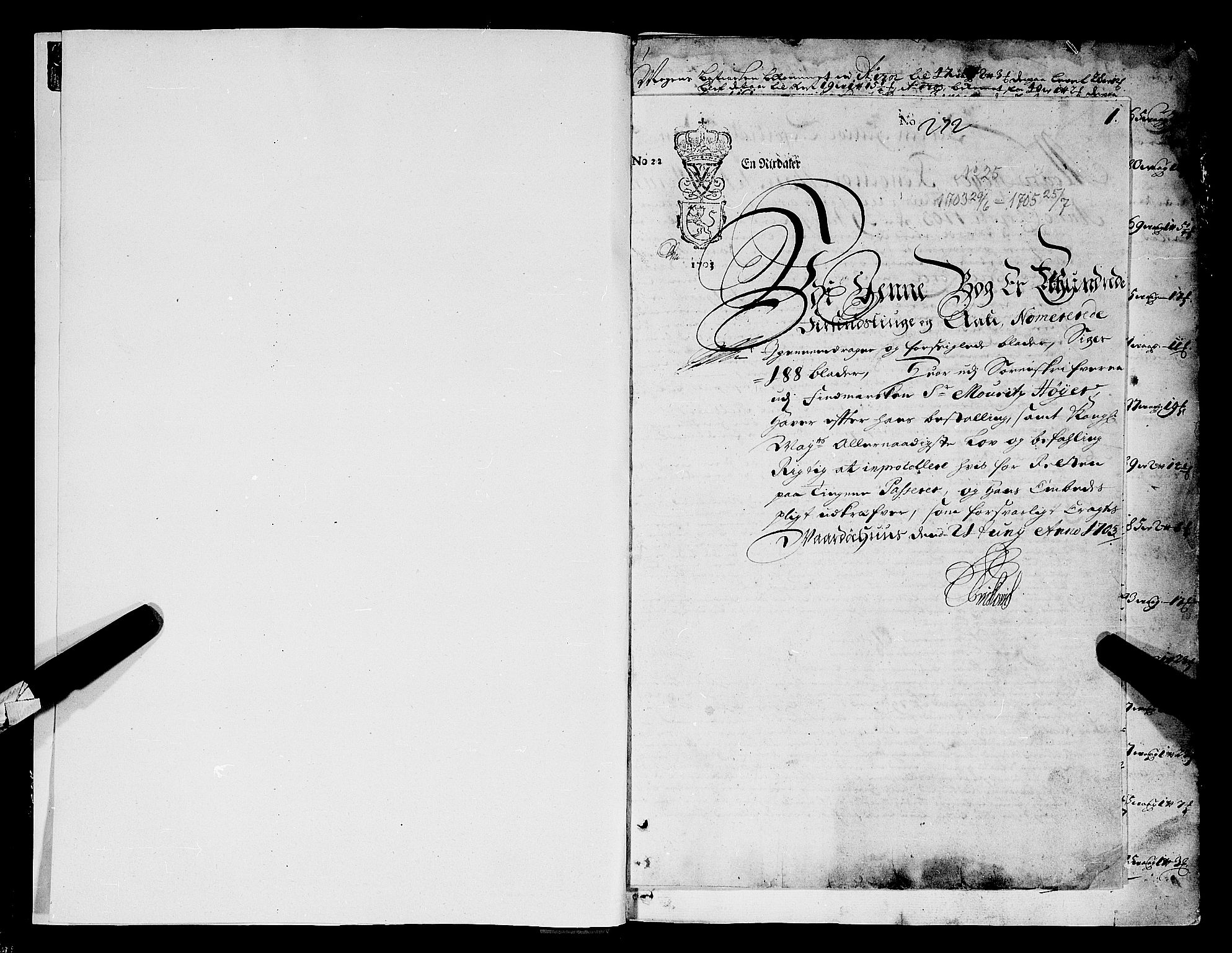 Finnmark sorenskriveri, AV/SATØ-S-0053/F/Fa/L0029: Justisprotokoller, 1703-1705, s. 0b-1a