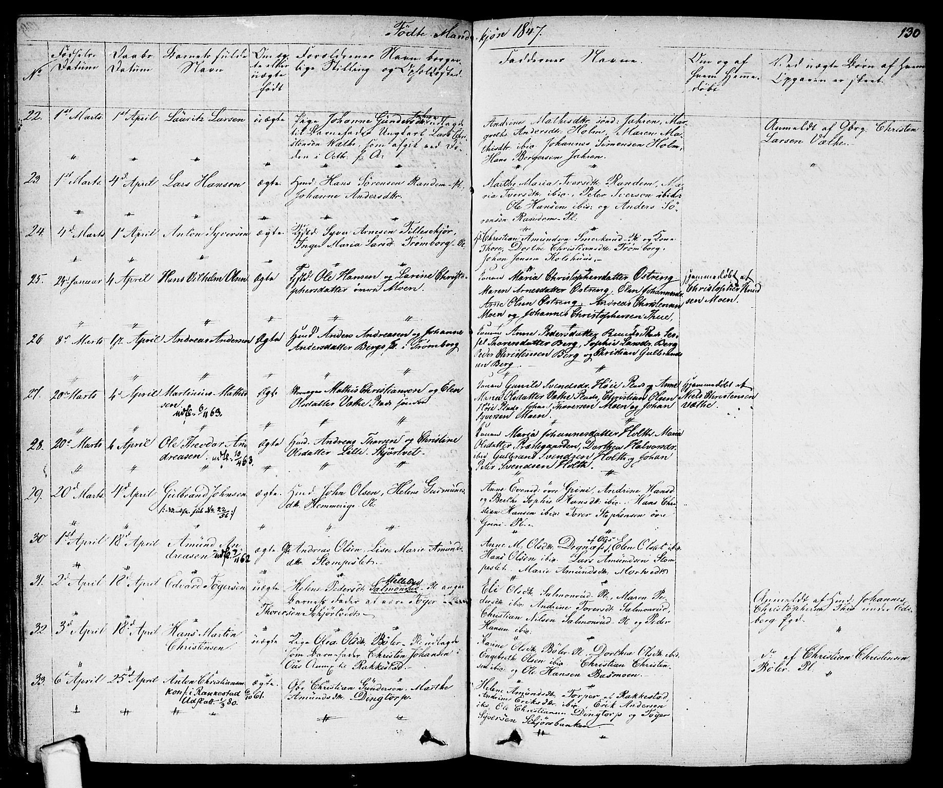Eidsberg prestekontor Kirkebøker, AV/SAO-A-10905/F/Fa/L0008: Ministerialbok nr. I 8, 1832-1848, s. 130
