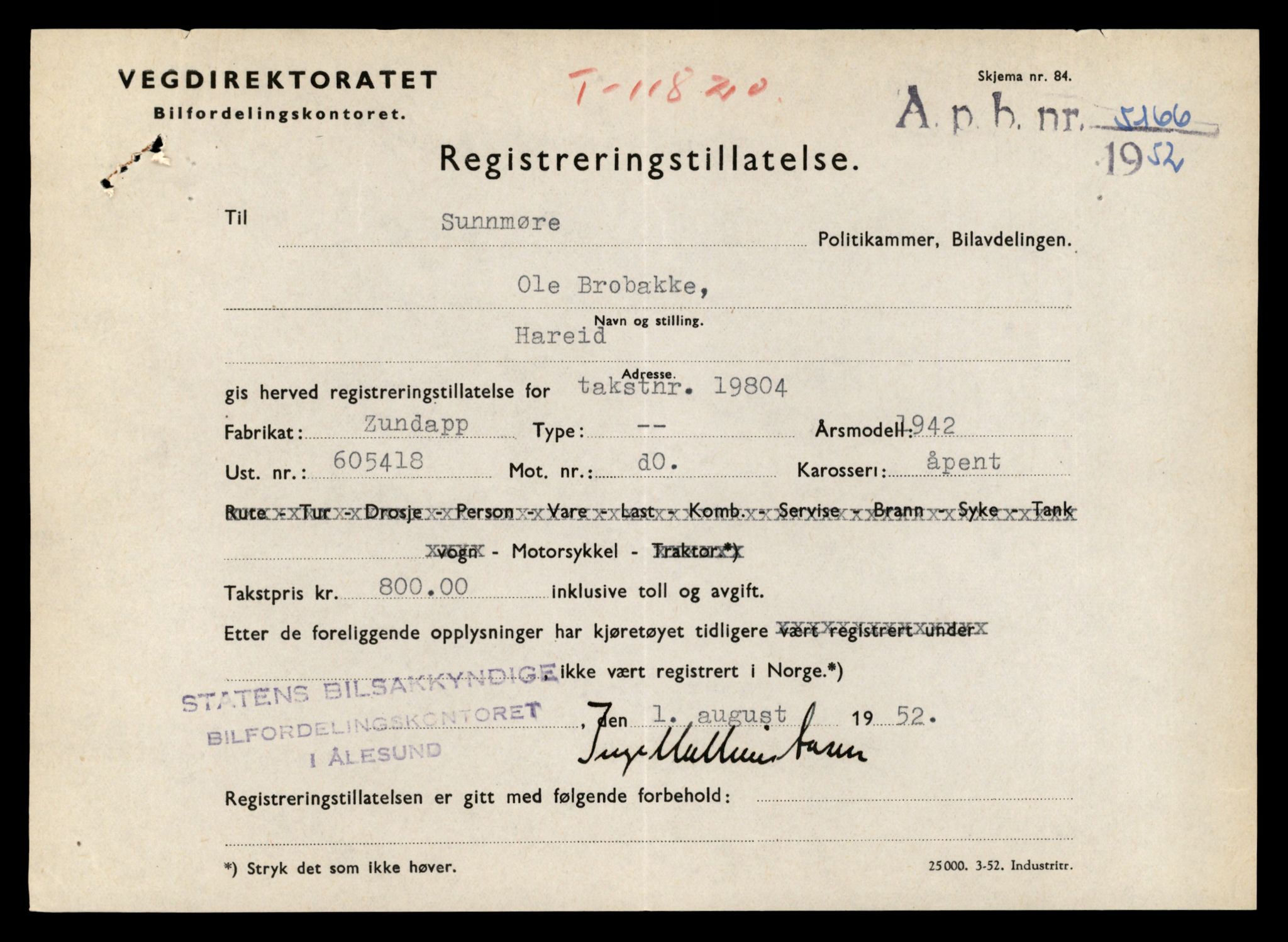 Møre og Romsdal vegkontor - Ålesund trafikkstasjon, AV/SAT-A-4099/F/Fe/L0031: Registreringskort for kjøretøy T 11800 - T 11996, 1927-1998, s. 403