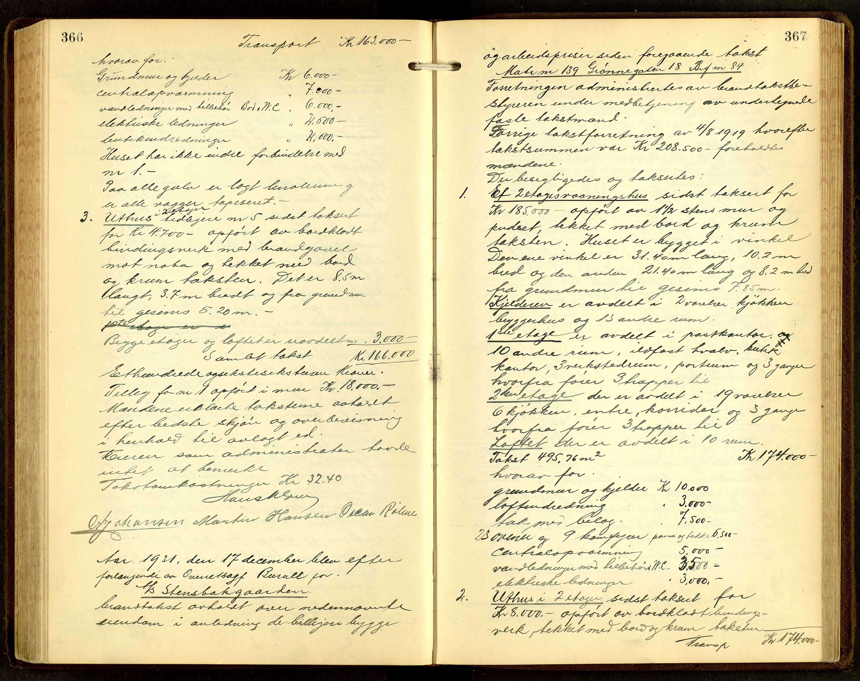 Norges Brannkasse, Hamar, AV/SAH-NBRANH-006/F/Fa/L0009: Branntakstprotokoll, 1927-1938, s. 366-367
