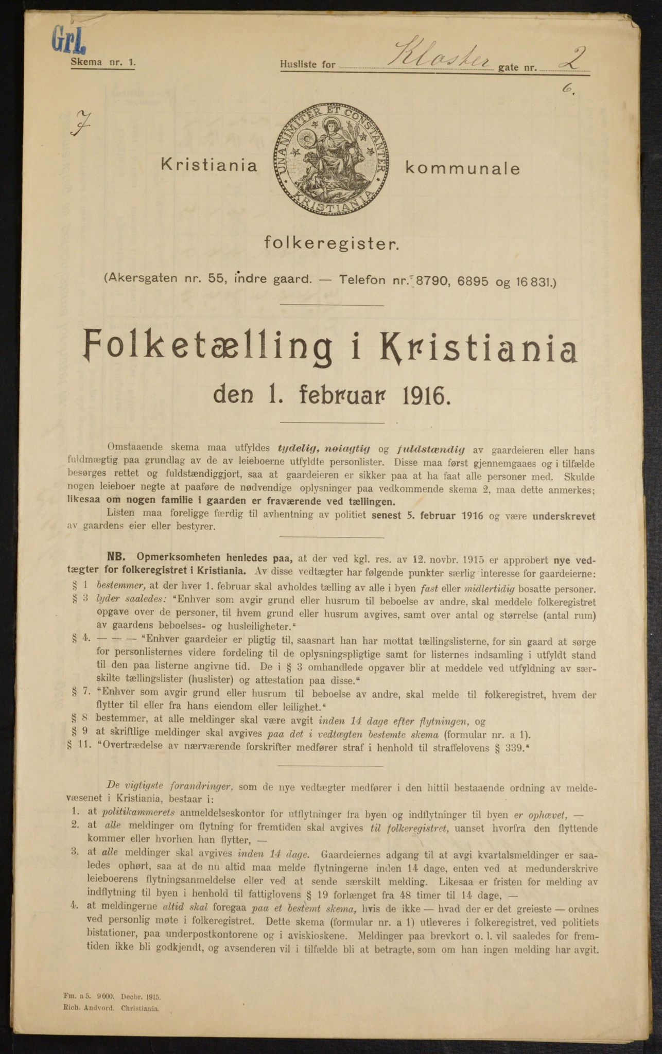 OBA, Kommunal folketelling 1.2.1916 for Kristiania, 1916, s. 53193