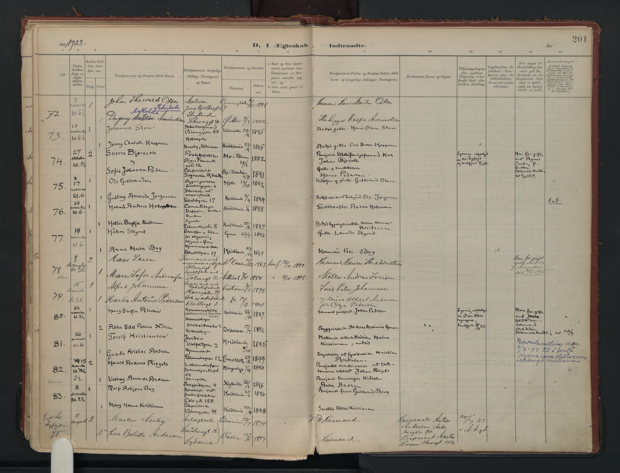 Vålerengen prestekontor Kirkebøker, AV/SAO-A-10878/F/Fa/L0002: Ministerialbok nr. 2, 1899-1924, s. 201