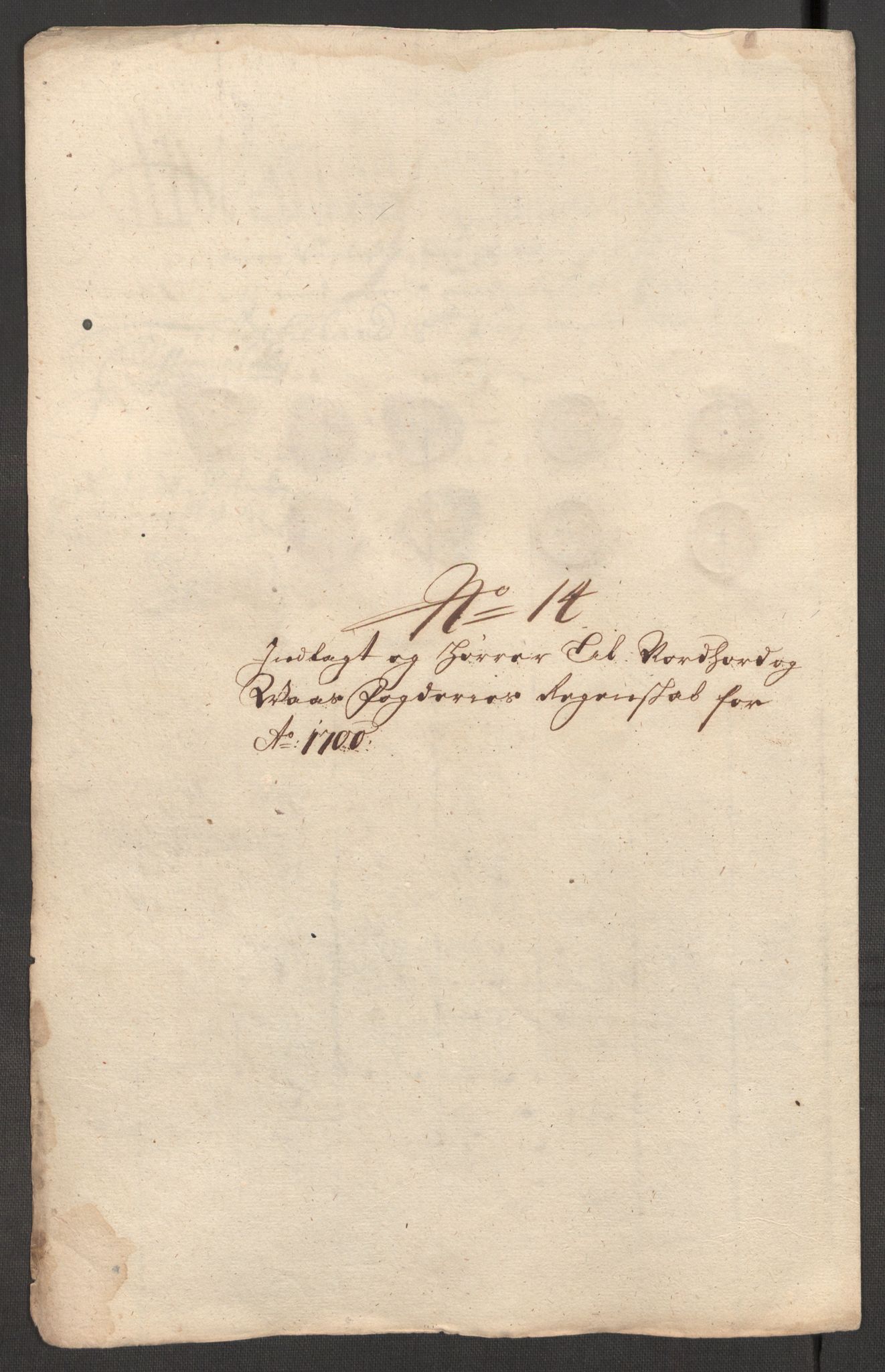 Rentekammeret inntil 1814, Reviderte regnskaper, Fogderegnskap, AV/RA-EA-4092/R51/L3185: Fogderegnskap Nordhordland og Voss, 1700-1701, s. 178