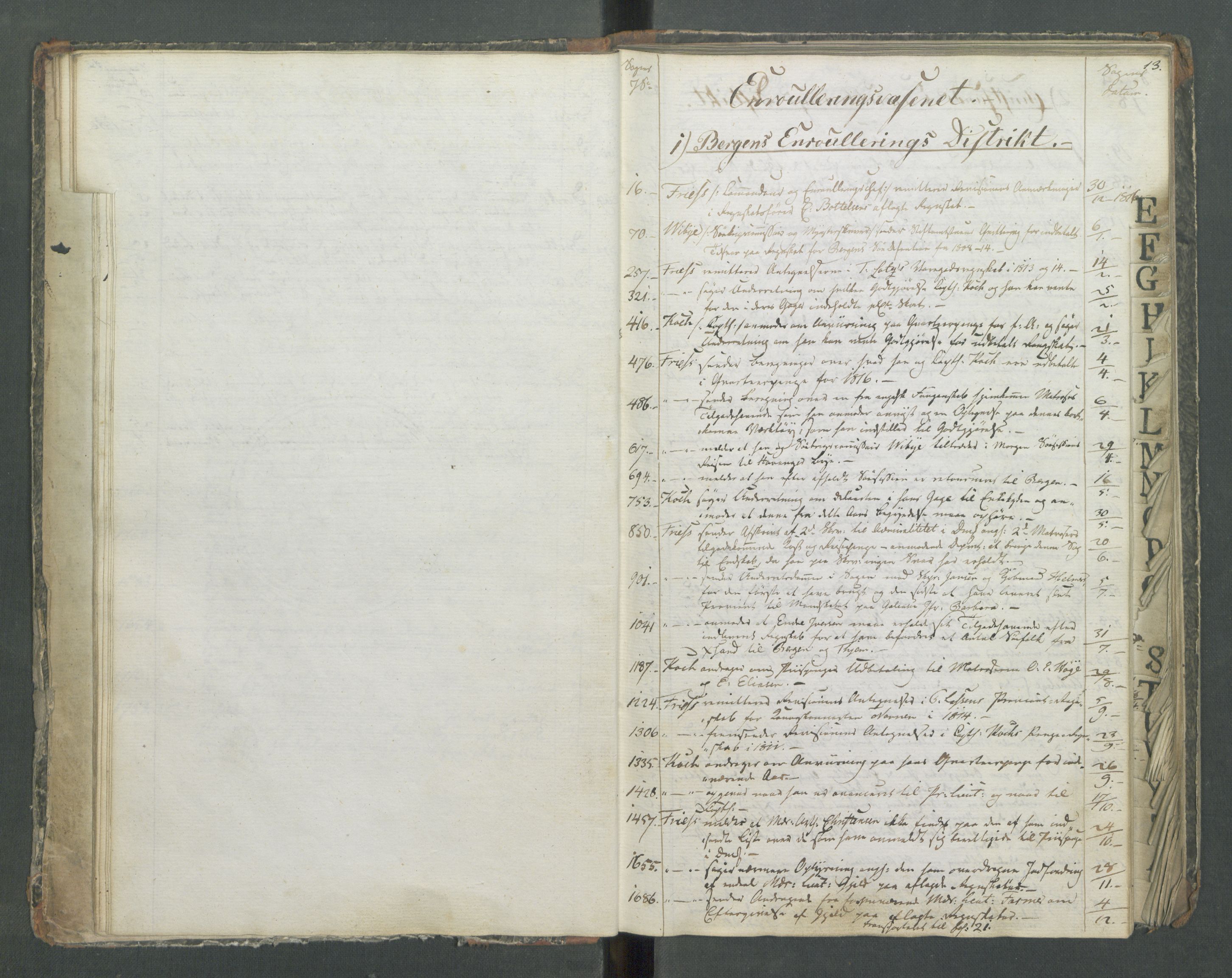 Marinedepartementet/ Marine- og postdepartementet, RA/RAFA-3792/C/L0005: 7de Departements Register, 1817, s. 13