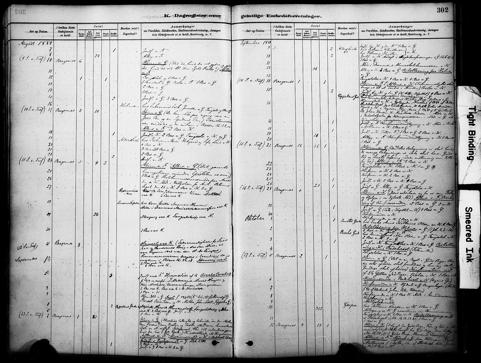 Bragernes kirkebøker, AV/SAKO-A-6/F/Fc/L0005: Ministerialbok nr. III 5, 1878-1890, s. 302