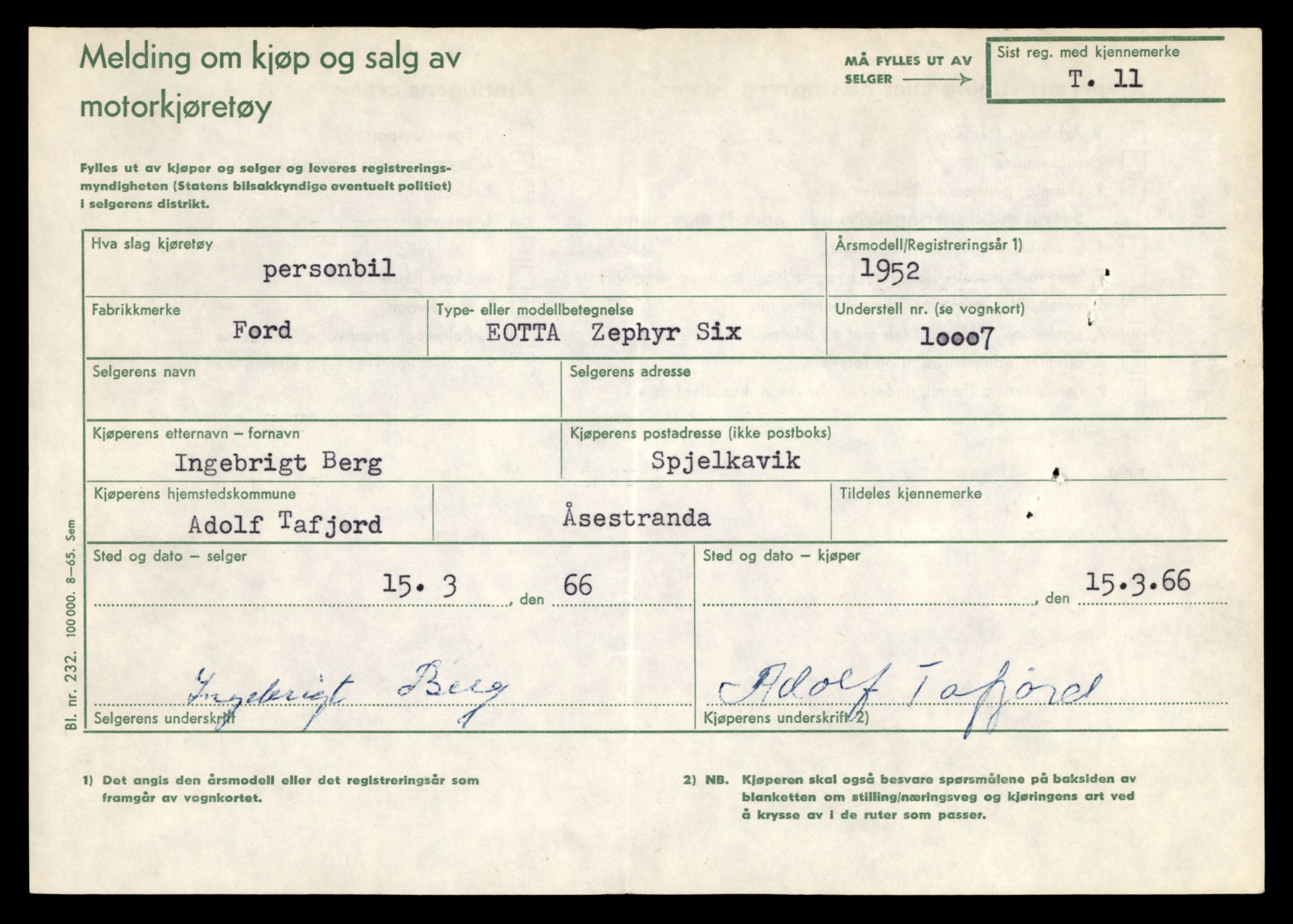 Møre og Romsdal vegkontor - Ålesund trafikkstasjon, AV/SAT-A-4099/F/Fe/L0001: Registreringskort for kjøretøy T 3 - T 127, 1927-1998, s. 141