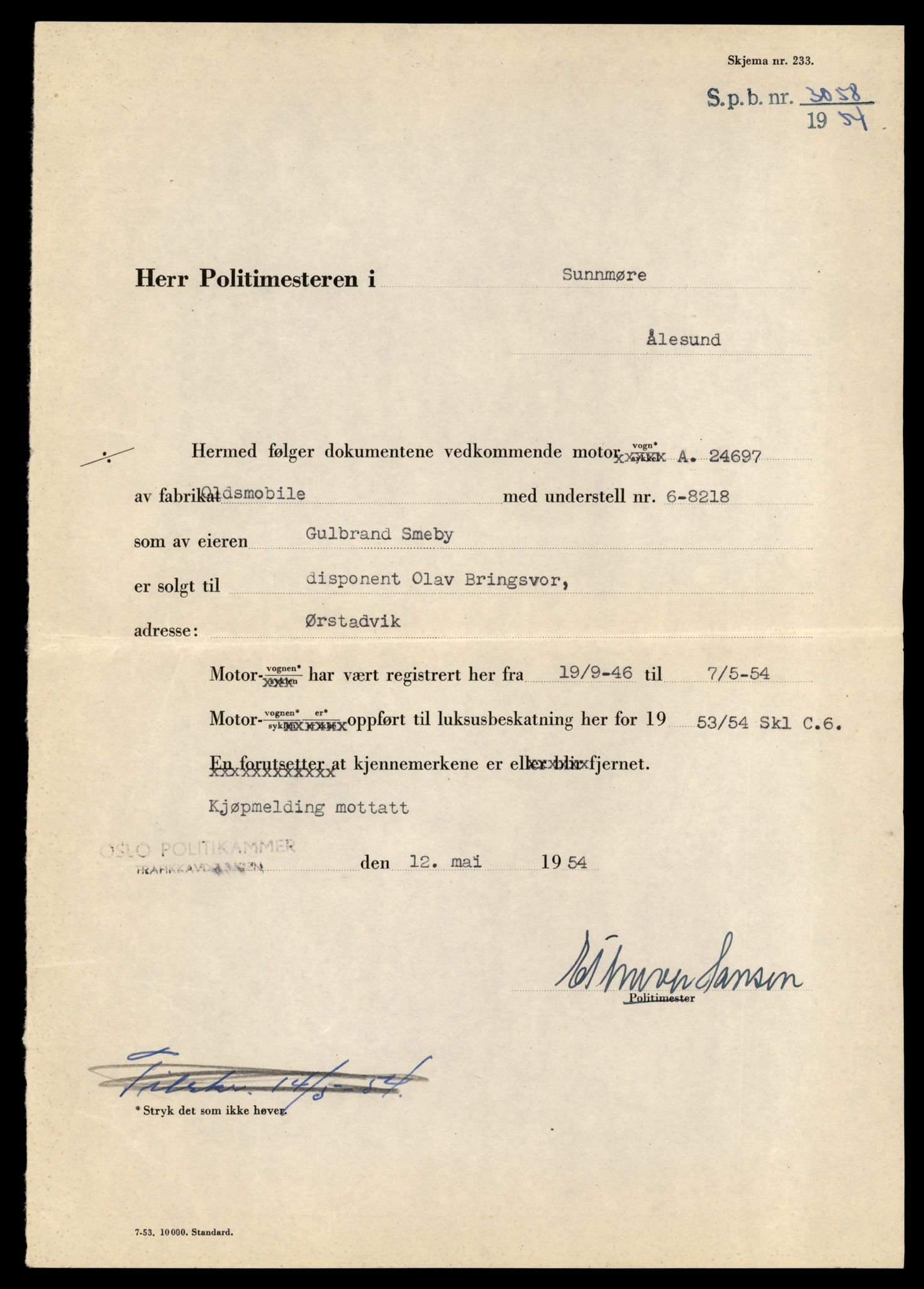 Møre og Romsdal vegkontor - Ålesund trafikkstasjon, AV/SAT-A-4099/F/Fe/L0044: Registreringskort for kjøretøy T 14205 - T 14319, 1927-1998, s. 1340