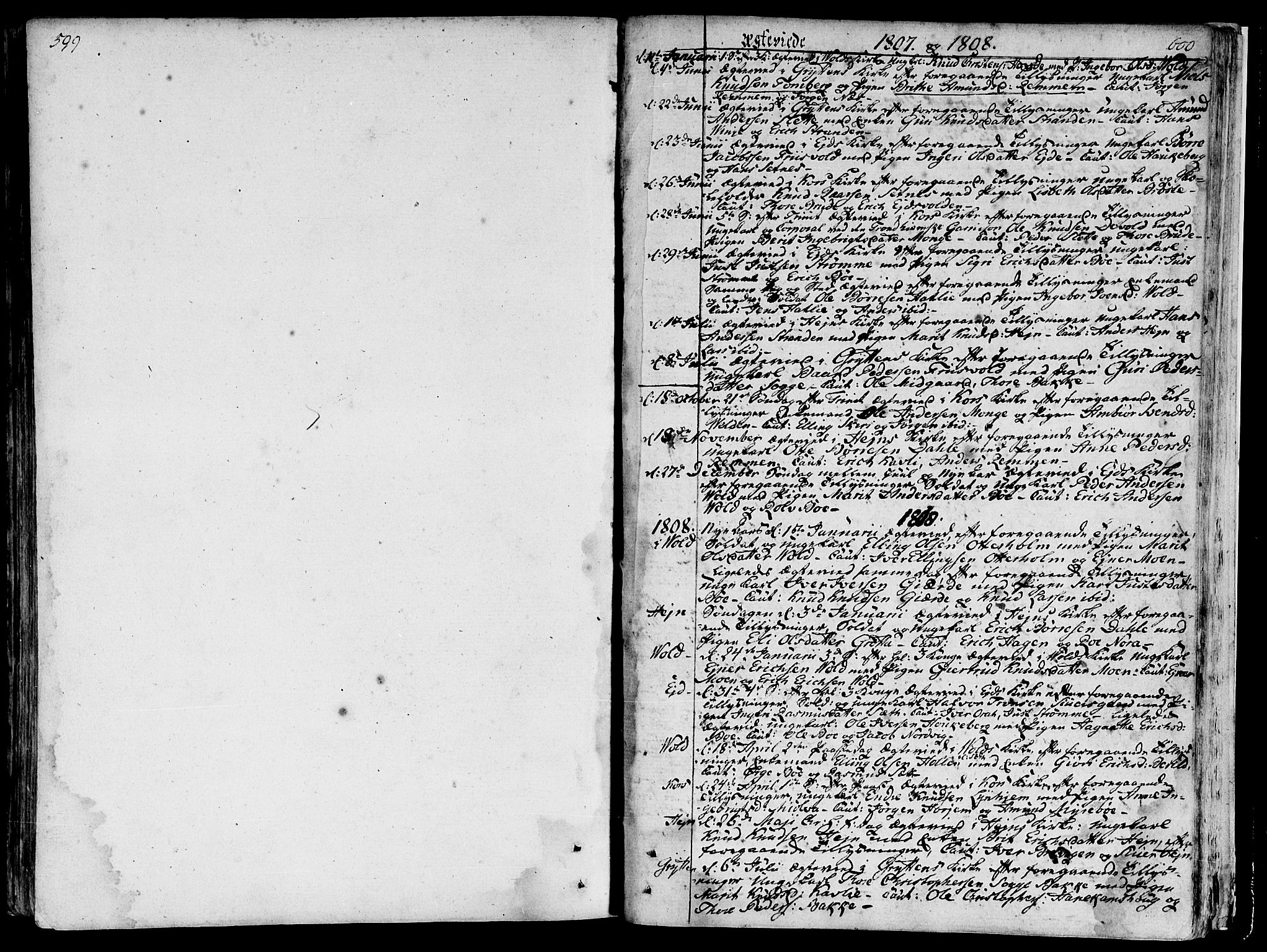 Ministerialprotokoller, klokkerbøker og fødselsregistre - Møre og Romsdal, AV/SAT-A-1454/544/L0570: Ministerialbok nr. 544A03, 1807-1817, s. 599-600
