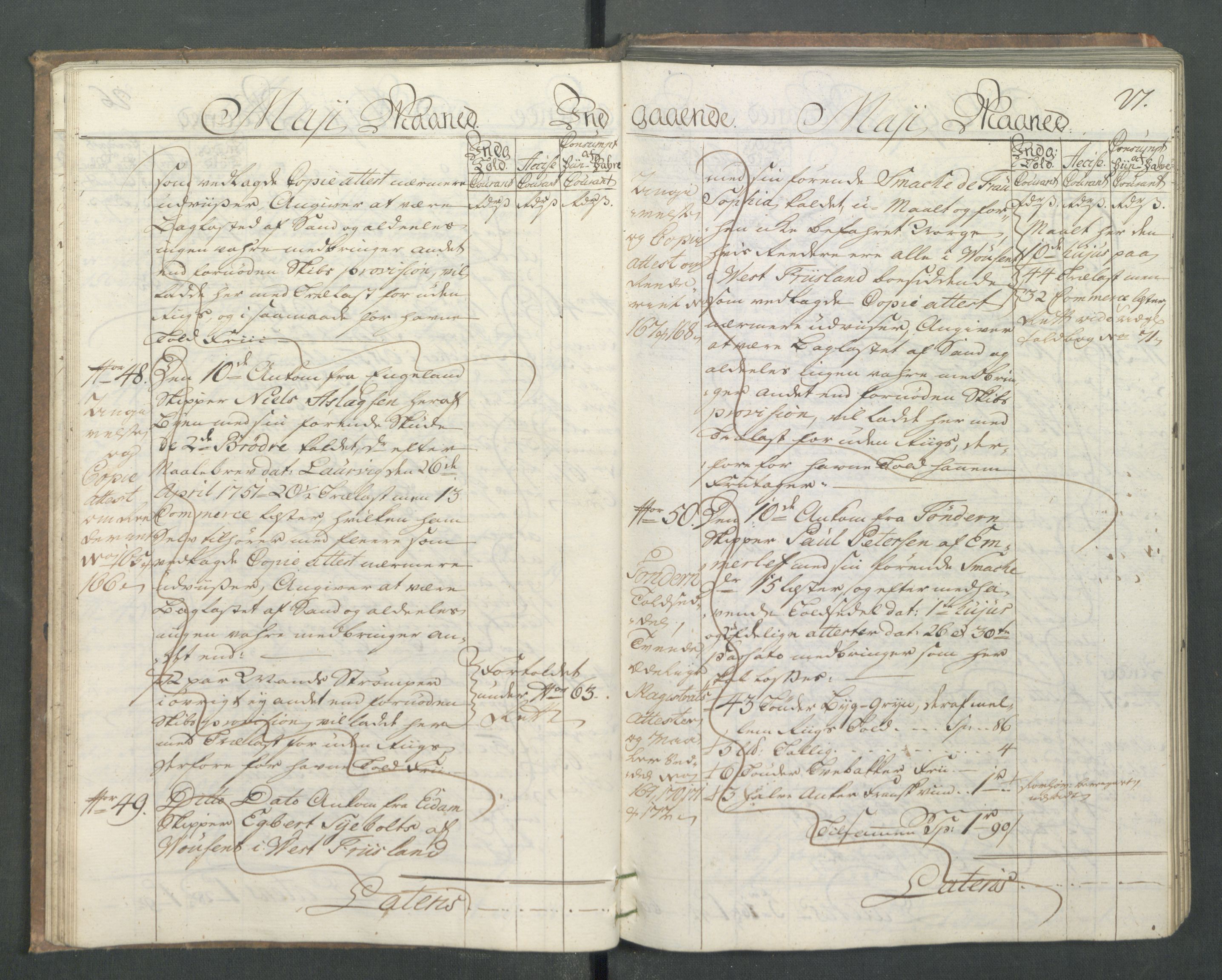 Generaltollkammeret, tollregnskaper, AV/RA-EA-5490/R14/L0024/0001: Tollregnskaper Øster-Risør / Inngående hovedtollbok, 1756, s. 26b-27a