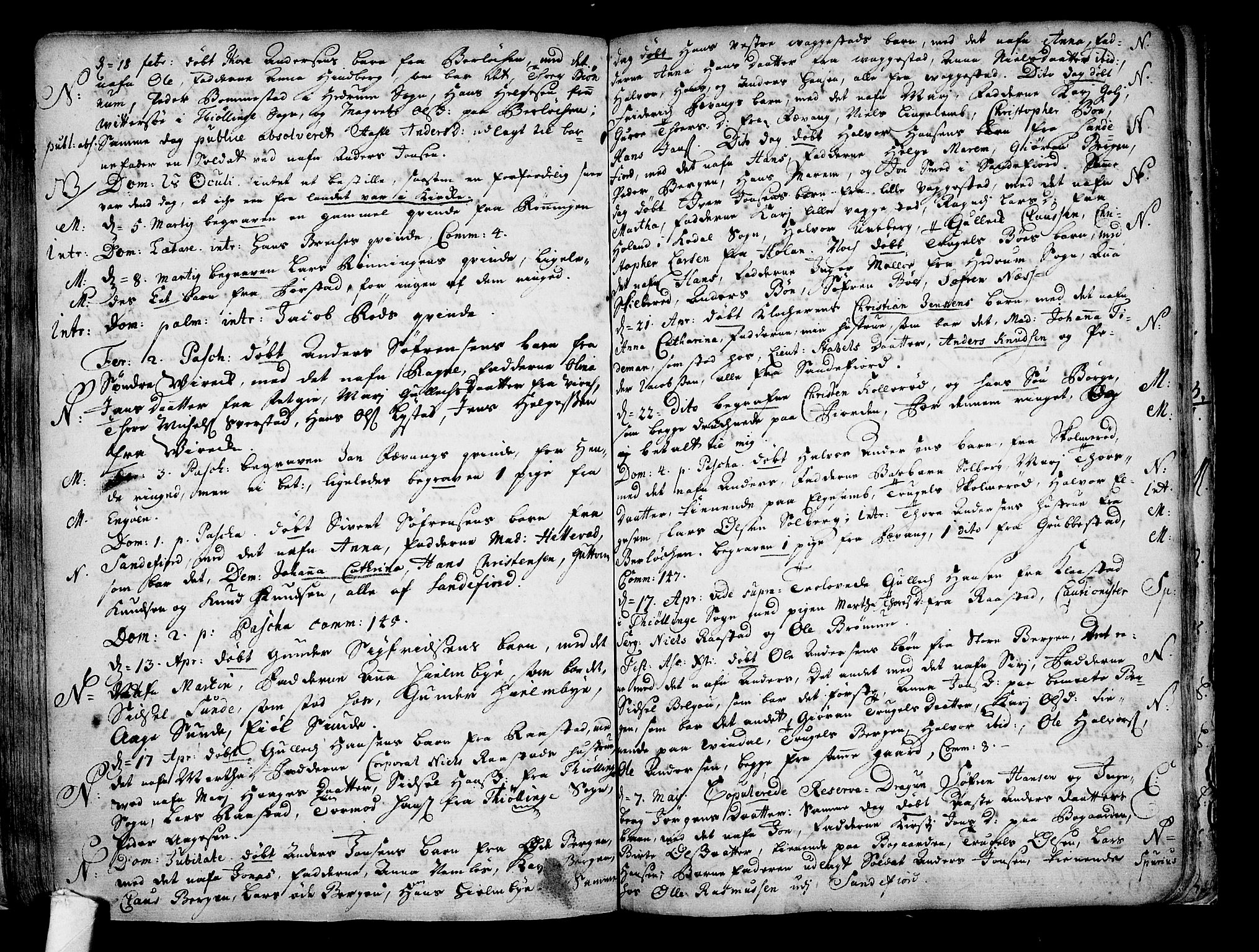 Sandar kirkebøker, AV/SAKO-A-243/F/Fa/L0001: Ministerialbok nr. 1, 1709-1733