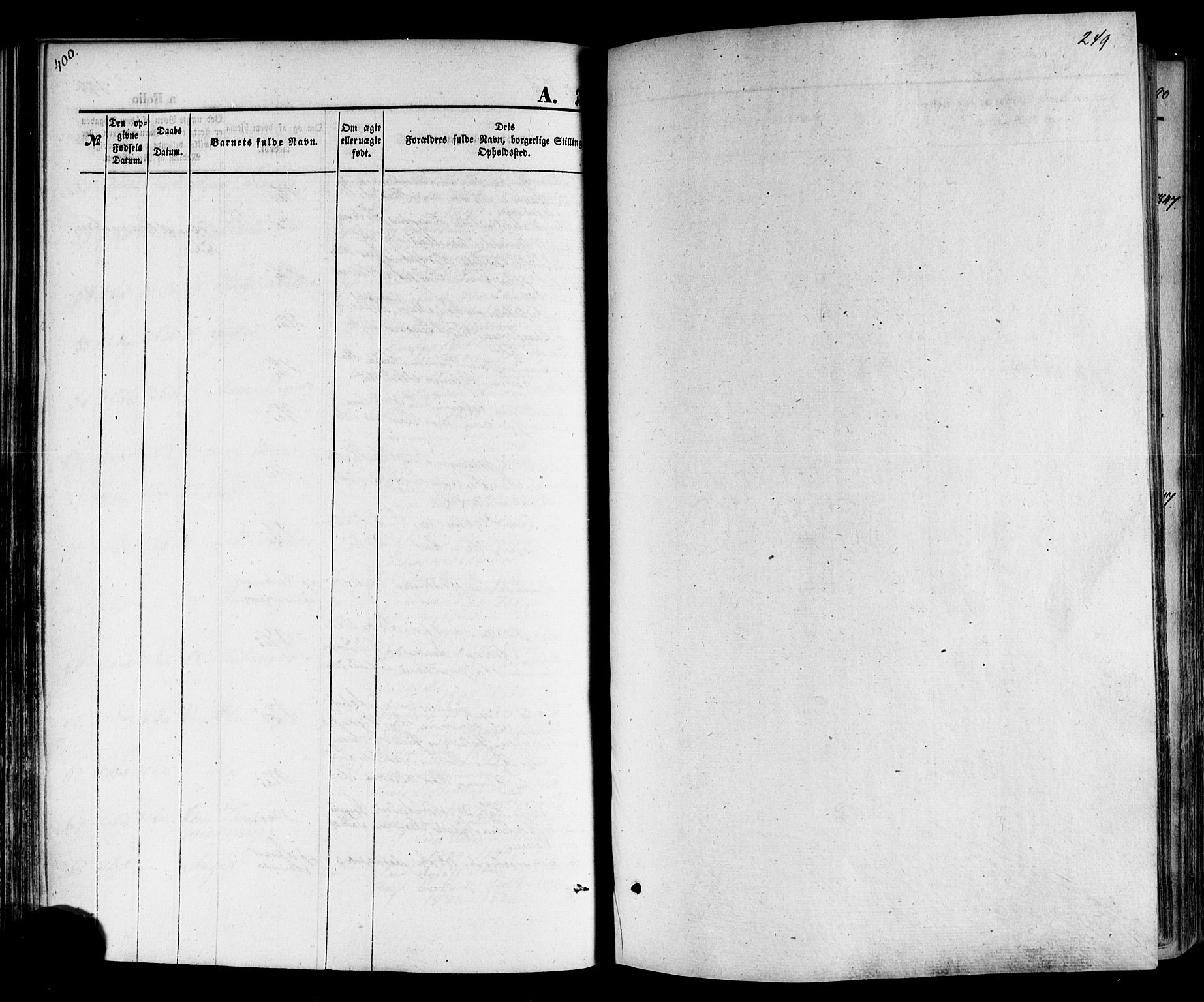 Hof kirkebøker, AV/SAKO-A-64/F/Fa/L0006: Ministerialbok nr. I 6, 1851-1877, s. 249