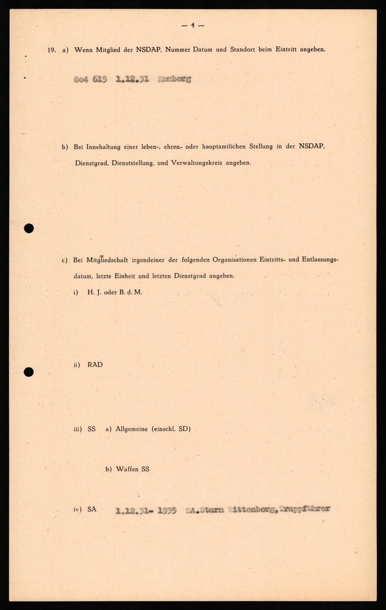 Forsvaret, Forsvarets overkommando II, RA/RAFA-3915/D/Db/L0027: CI Questionaires. Tyske okkupasjonsstyrker i Norge. Tyskere., 1945-1946, s. 336