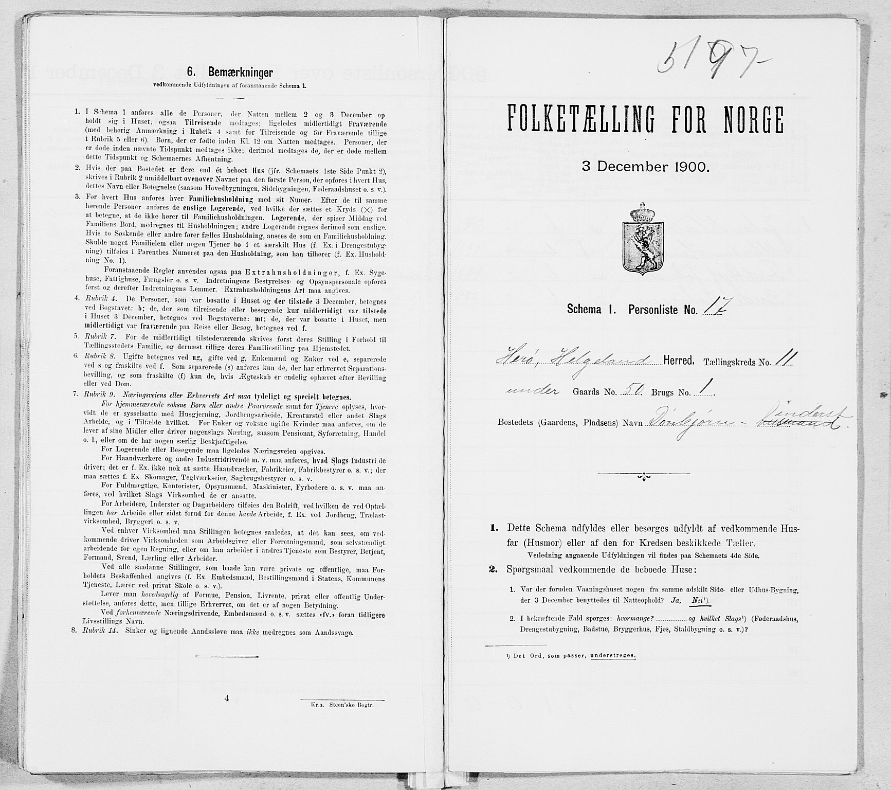 SAT, Folketelling 1900 for 1818 Herøy herred, 1900, s. 1043