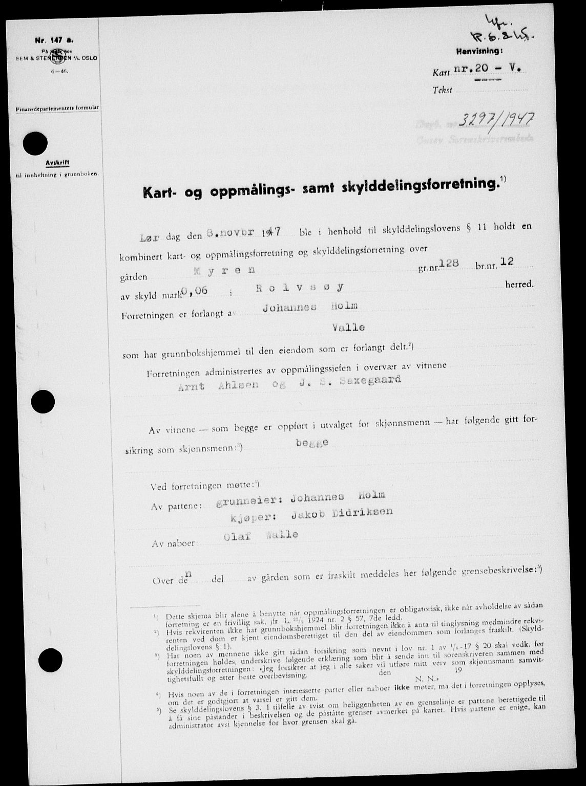 Onsøy sorenskriveri, SAO/A-10474/G/Ga/Gab/L0022: Pantebok nr. II A-22, 1947-1948, Dagboknr: 3297/1947