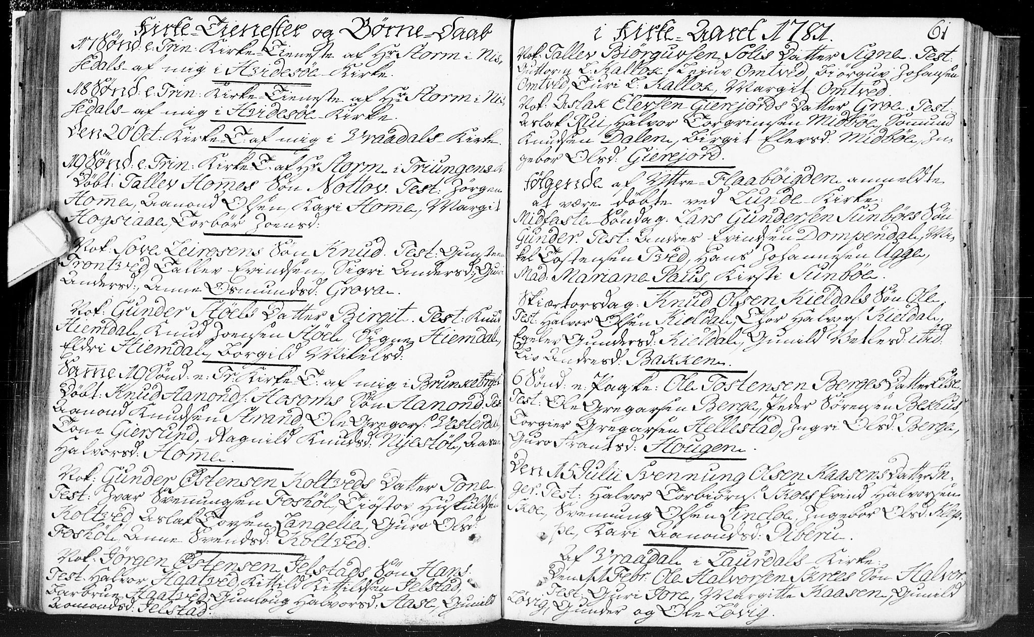 Kviteseid kirkebøker, SAKO/A-276/F/Fa/L0002: Ministerialbok nr. I 2, 1773-1786, s. 61