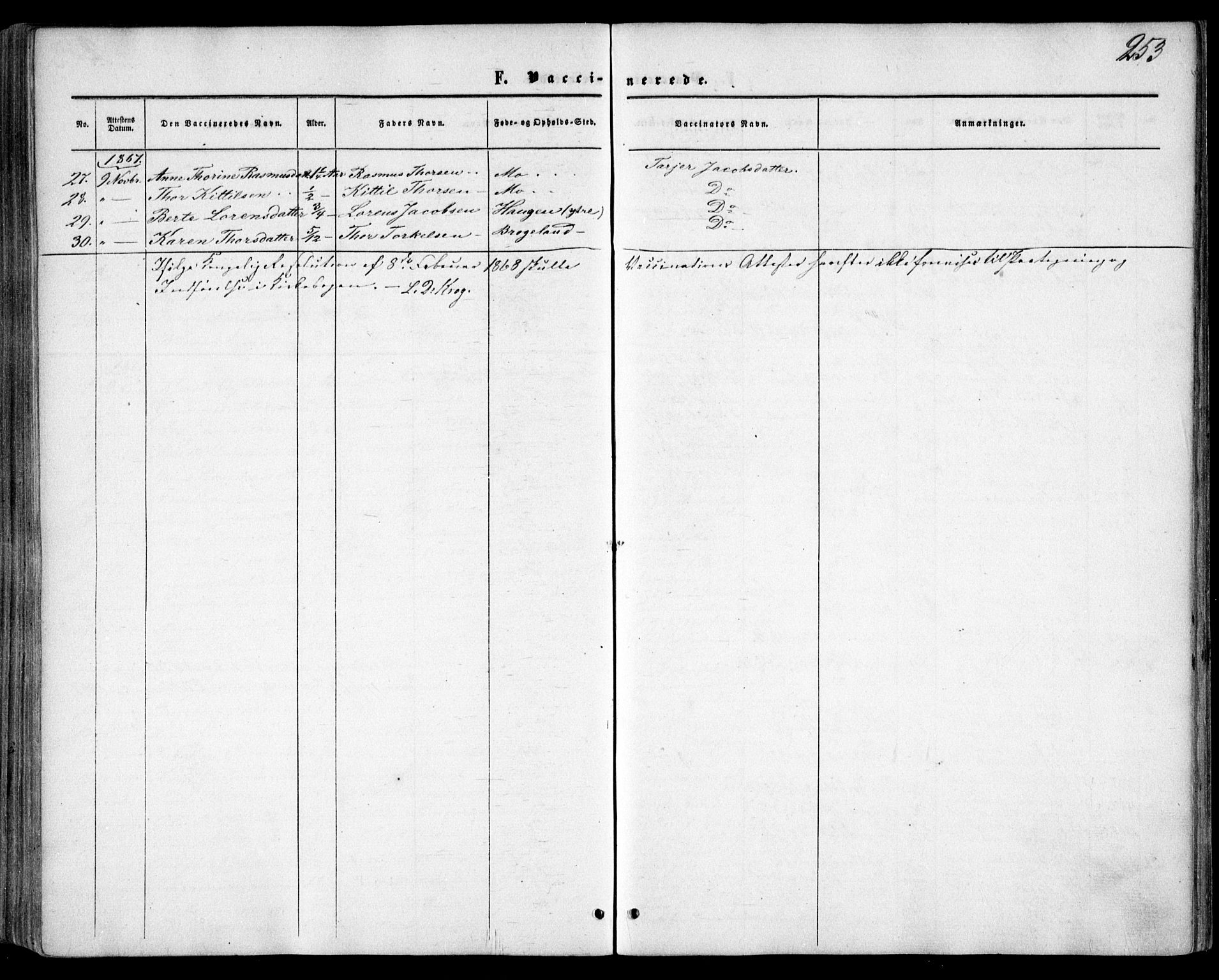 Gjerstad sokneprestkontor, AV/SAK-1111-0014/F/Fa/Faa/L0007: Ministerialbok nr. A 7, 1858-1875, s. 253