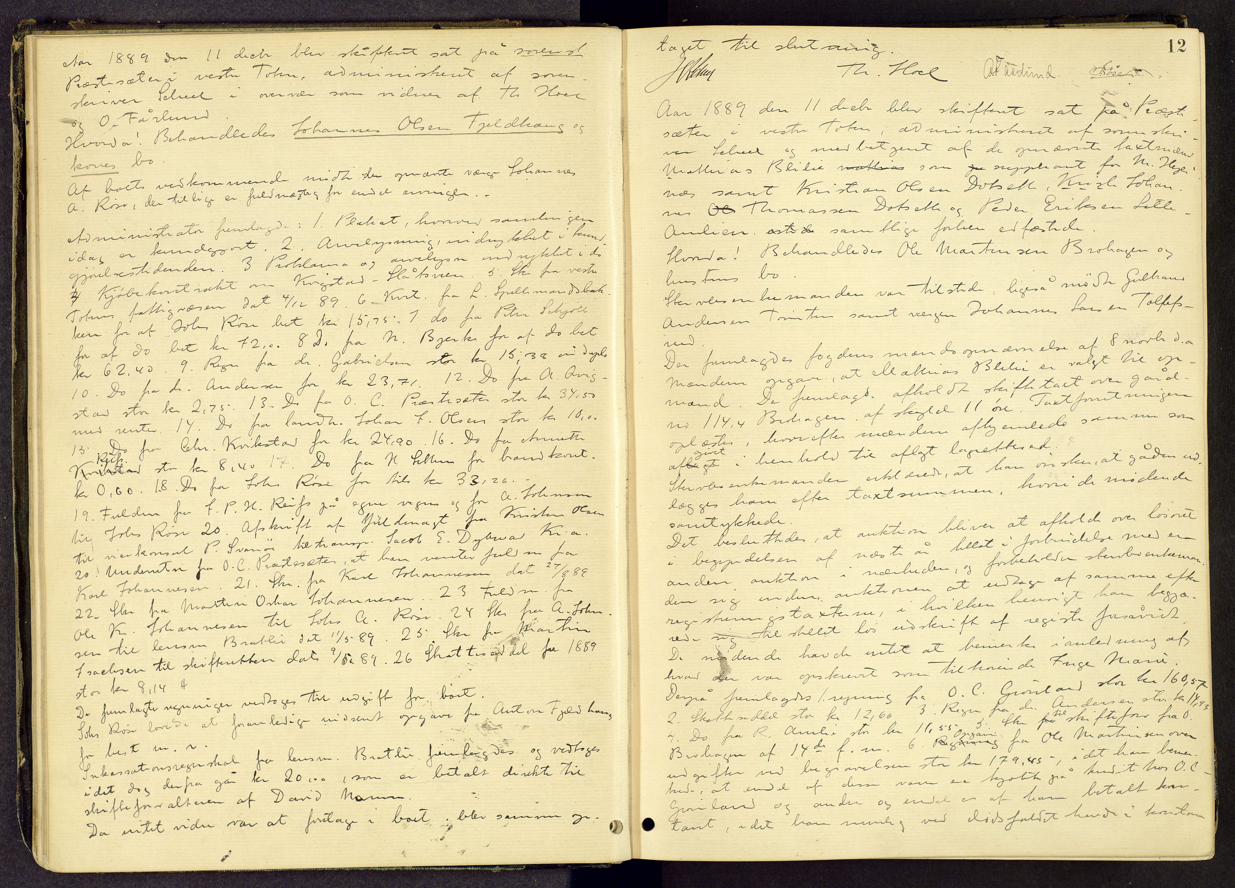 Toten tingrett, AV/SAH-TING-006/J/Jf/L0006: Skifteregistreringsprotokoll - Vestre Toten, 1888-1903, s. 11b-12a
