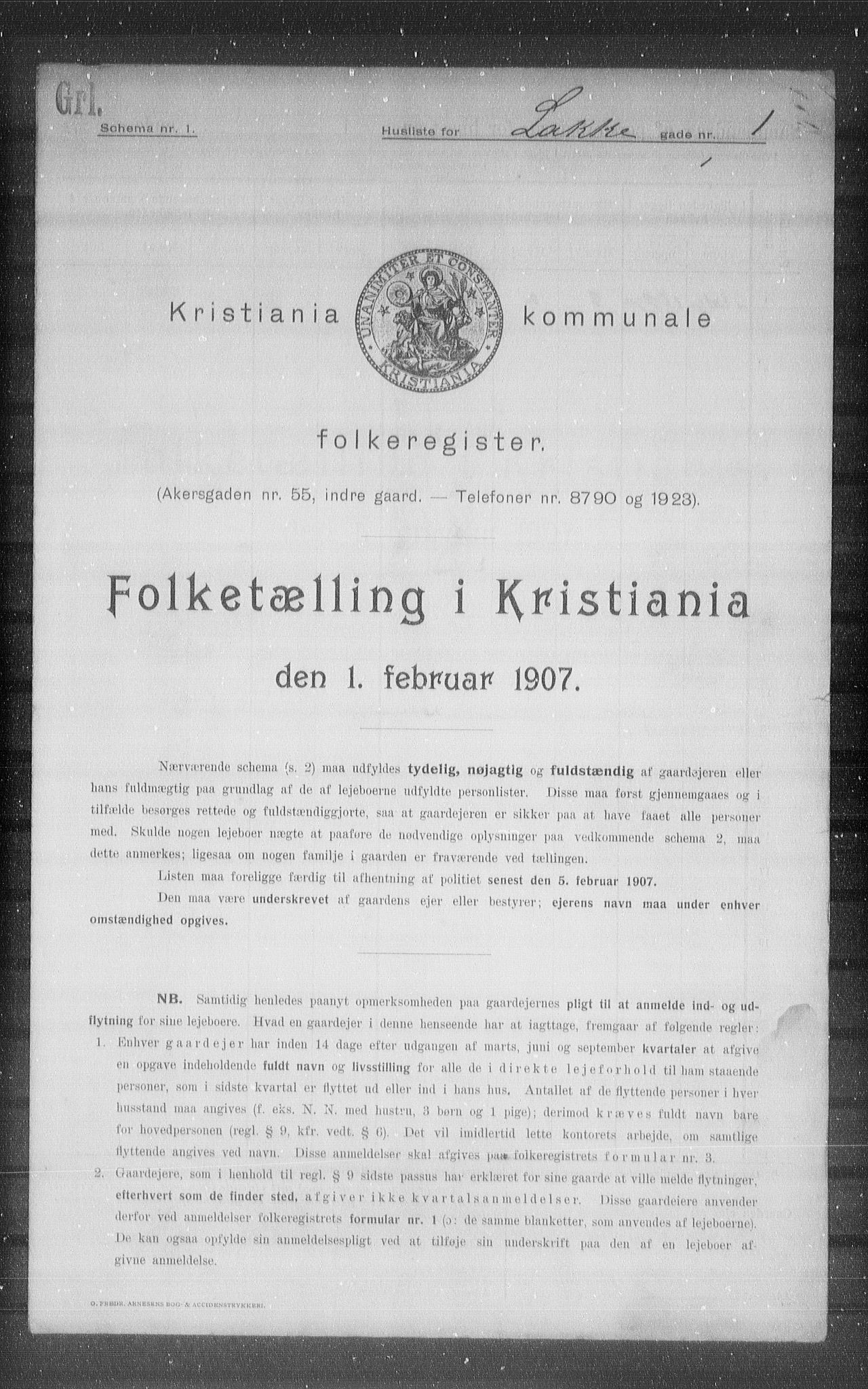 OBA, Kommunal folketelling 1.2.1907 for Kristiania kjøpstad, 1907, s. 28235