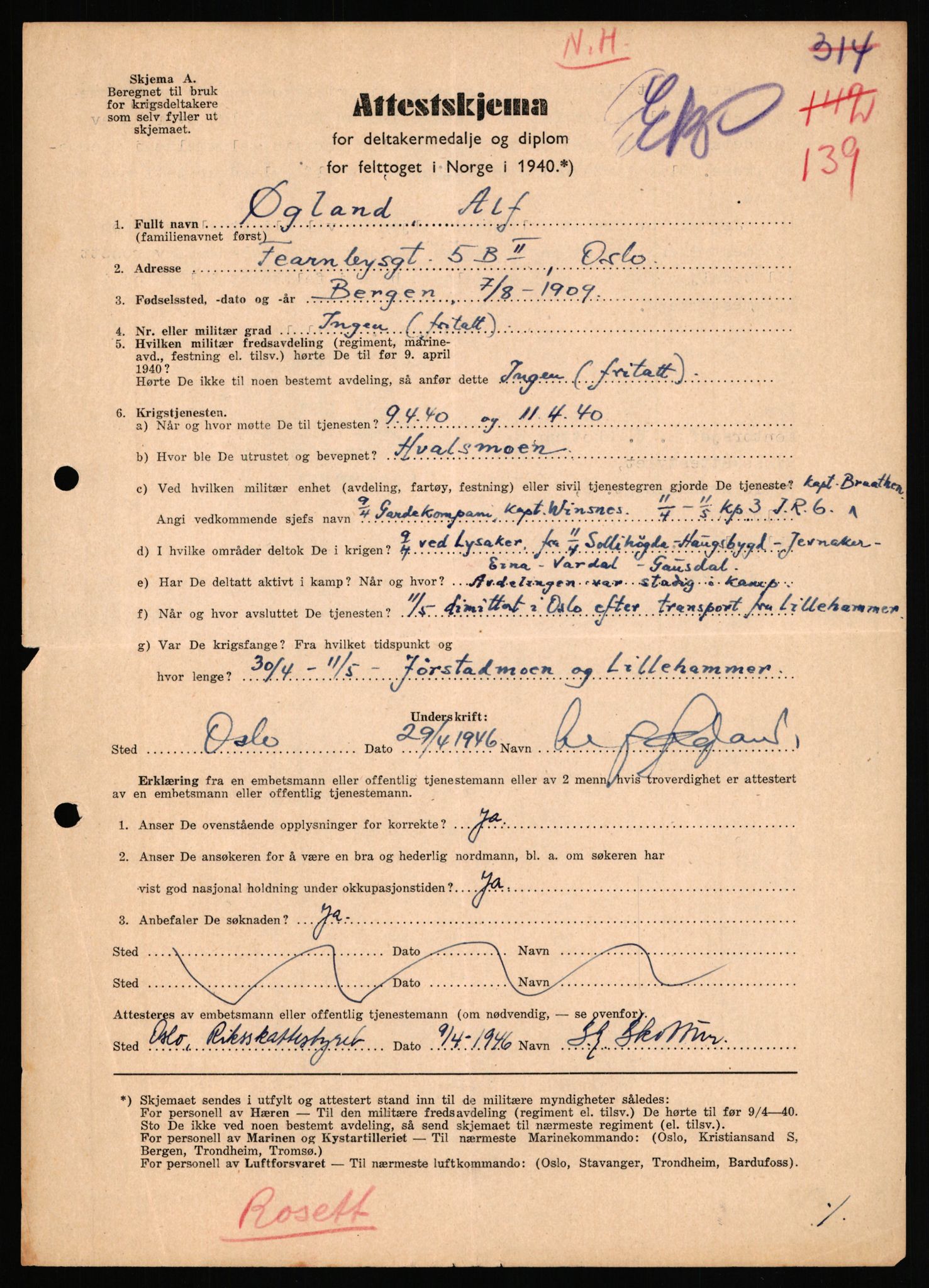 Forsvaret, Jegerkorpset infanteriregiment nr. 2 (IR 2), RA/RAFA-3155/D/Da/L0178: --, 1945-1950, s. 1842