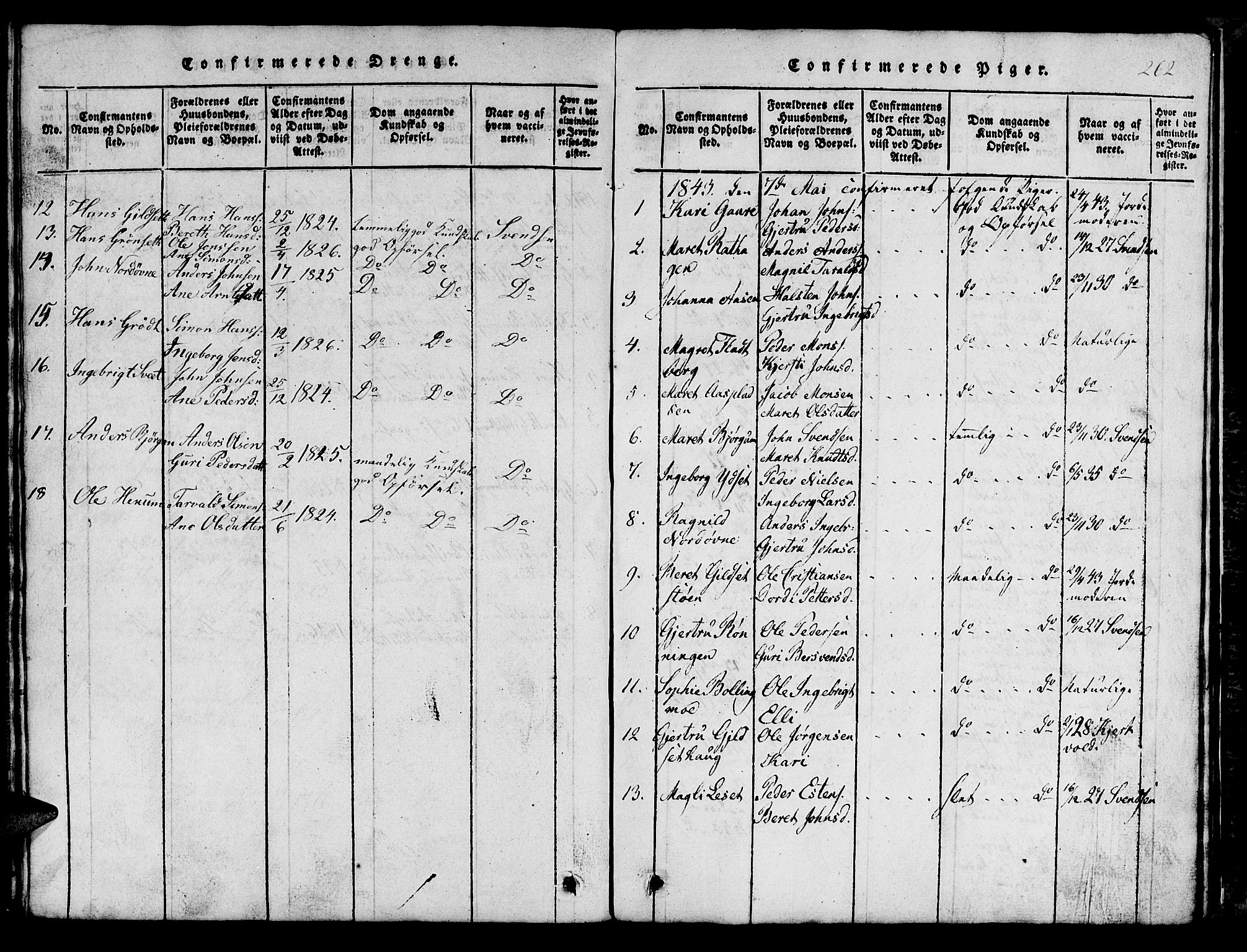Ministerialprotokoller, klokkerbøker og fødselsregistre - Sør-Trøndelag, AV/SAT-A-1456/685/L0976: Klokkerbok nr. 685C01, 1817-1878, s. 262