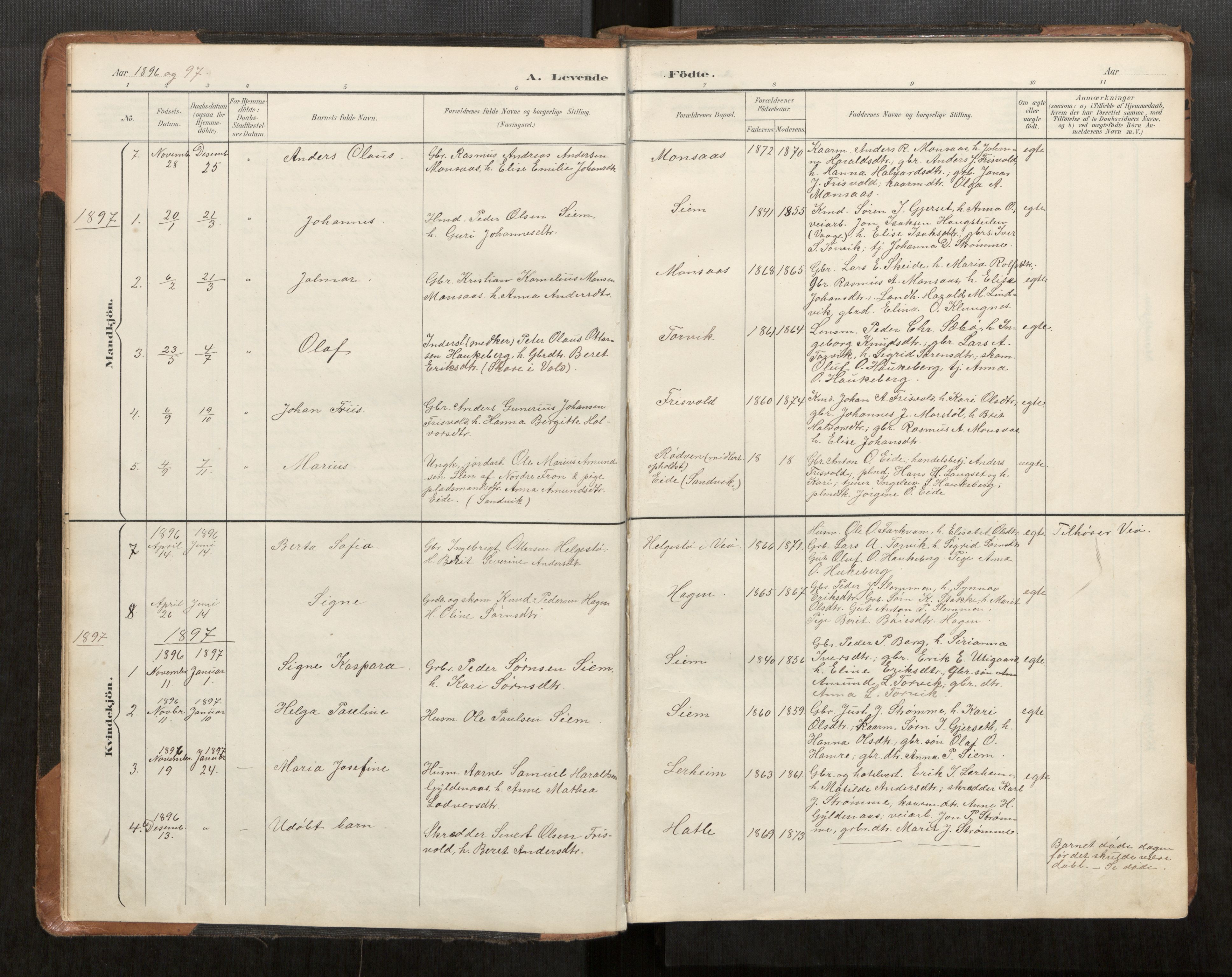 Ministerialprotokoller, klokkerbøker og fødselsregistre - Møre og Romsdal, AV/SAT-A-1454/542/L0561: Klokkerbok nr. 542C03, 1893-1931