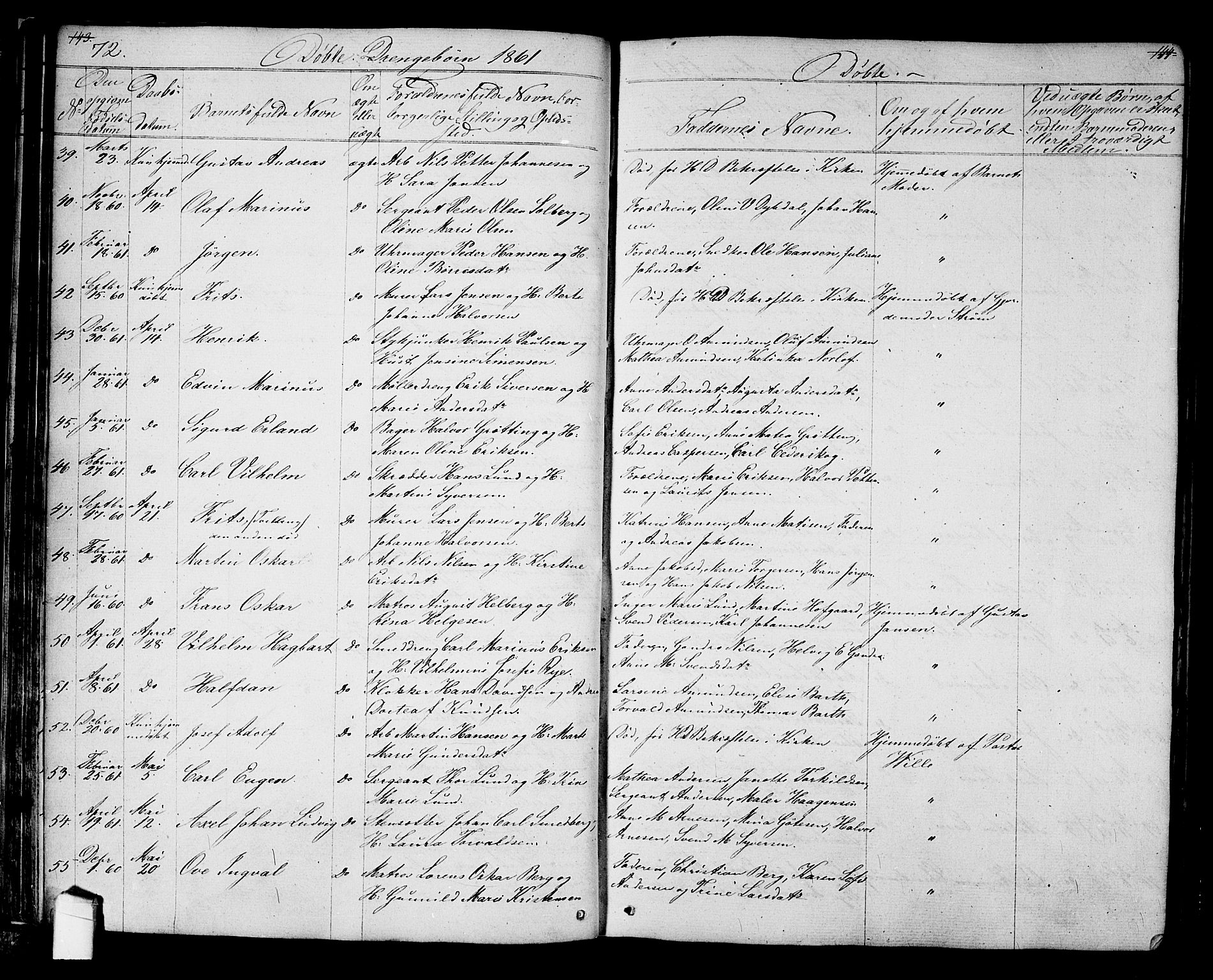 Halden prestekontor Kirkebøker, AV/SAO-A-10909/G/Ga/L0005a: Klokkerbok nr. 5A, 1855-1864, s. 72