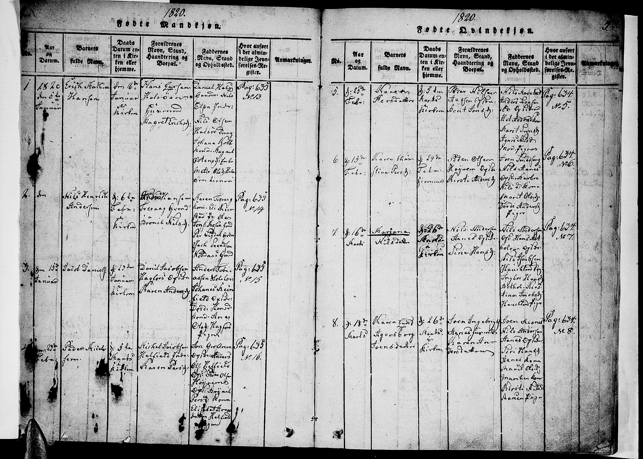 Ministerialprotokoller, klokkerbøker og fødselsregistre - Nordland, AV/SAT-A-1459/820/L0288: Ministerialbok nr. 820A09, 1820-1825, s. 2-3