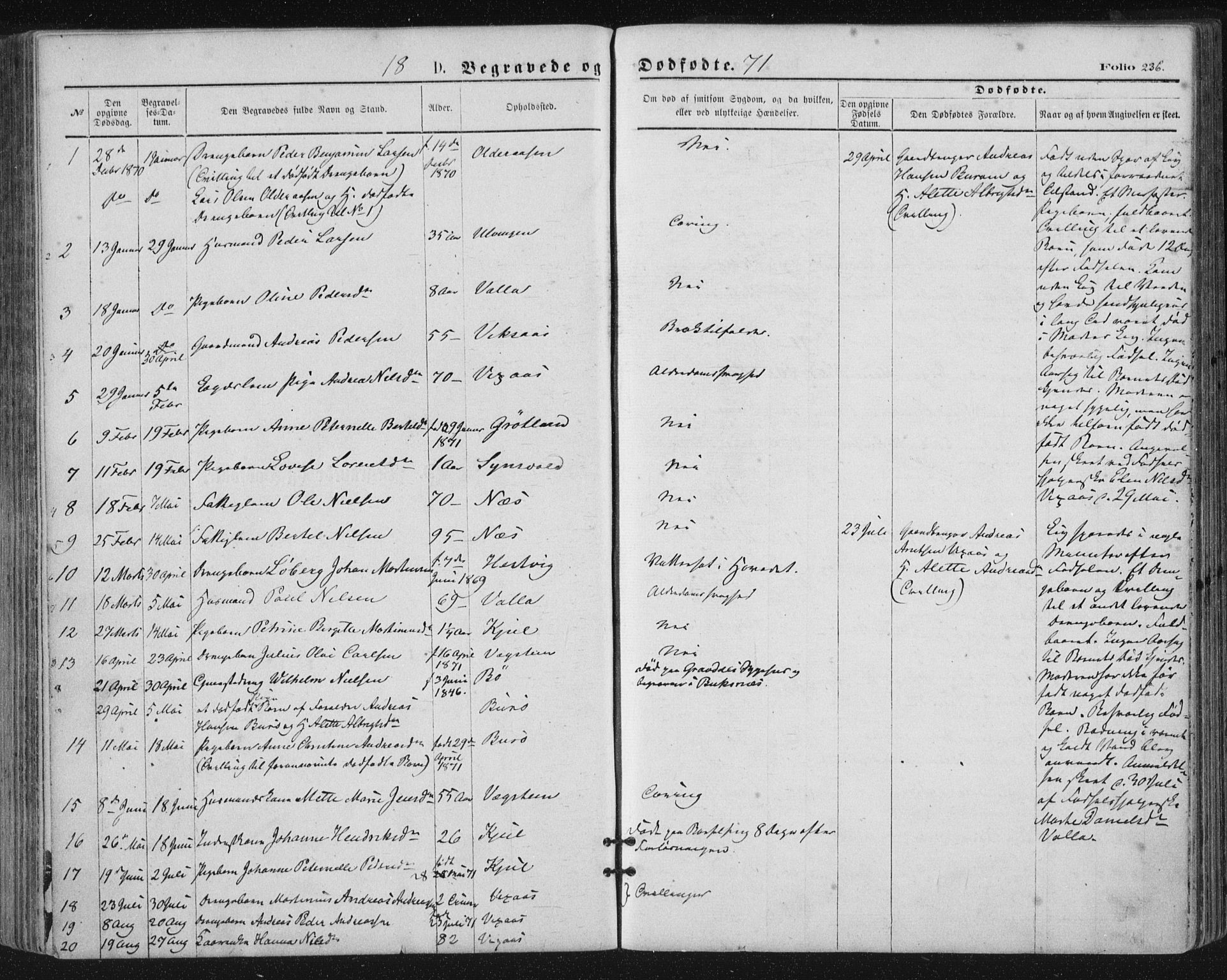 Ministerialprotokoller, klokkerbøker og fødselsregistre - Nordland, SAT/A-1459/816/L0241: Ministerialbok nr. 816A07, 1870-1885, s. 236
