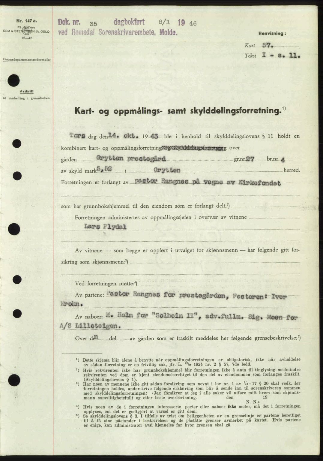 Romsdal sorenskriveri, SAT/A-4149/1/2/2C: Pantebok nr. A19, 1946-1946, Dagboknr: 35/1946