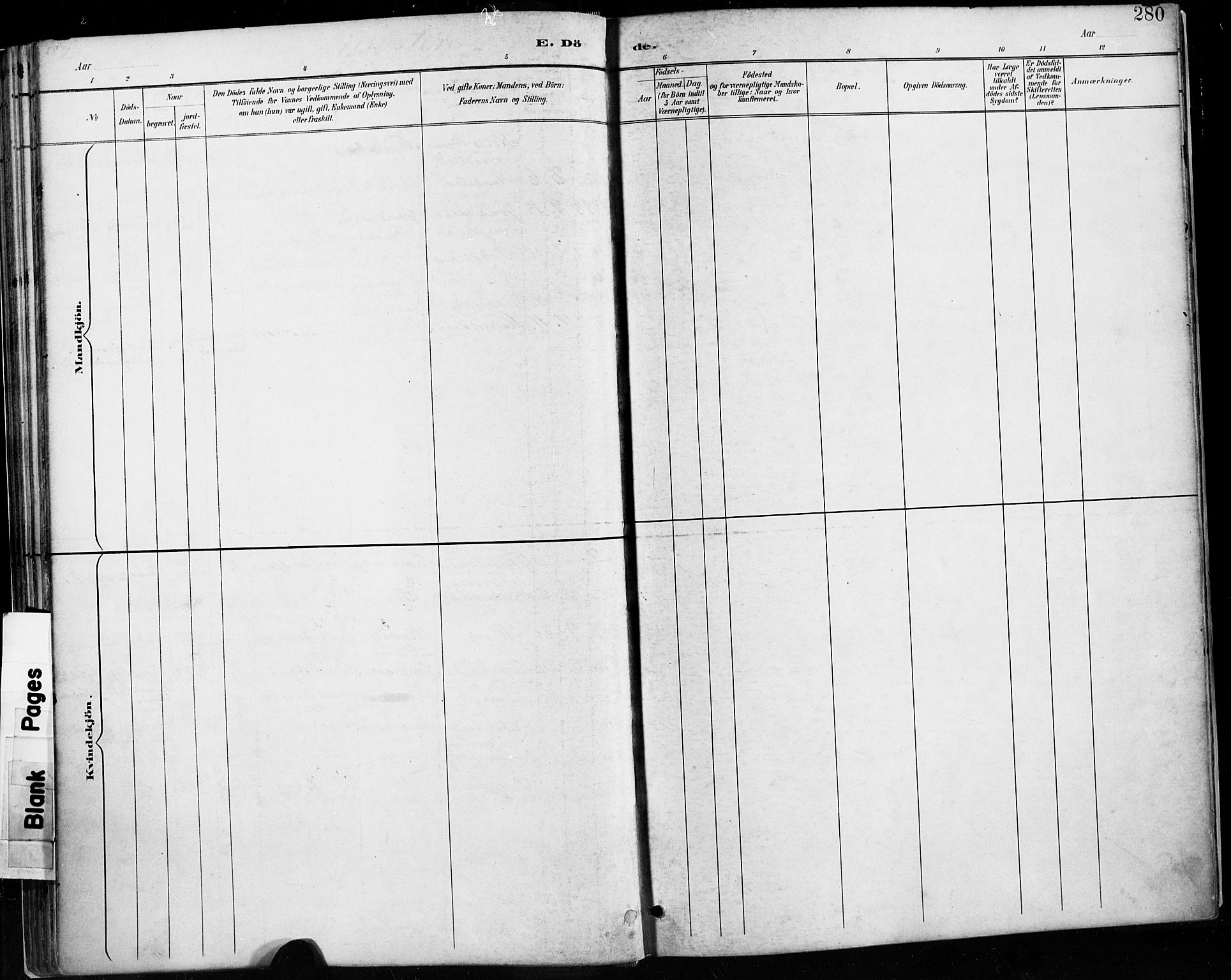 Høyland sokneprestkontor, AV/SAST-A-101799/001/30BA/L0013: Ministerialbok nr. A 13.2, 1889-1898, s. 280